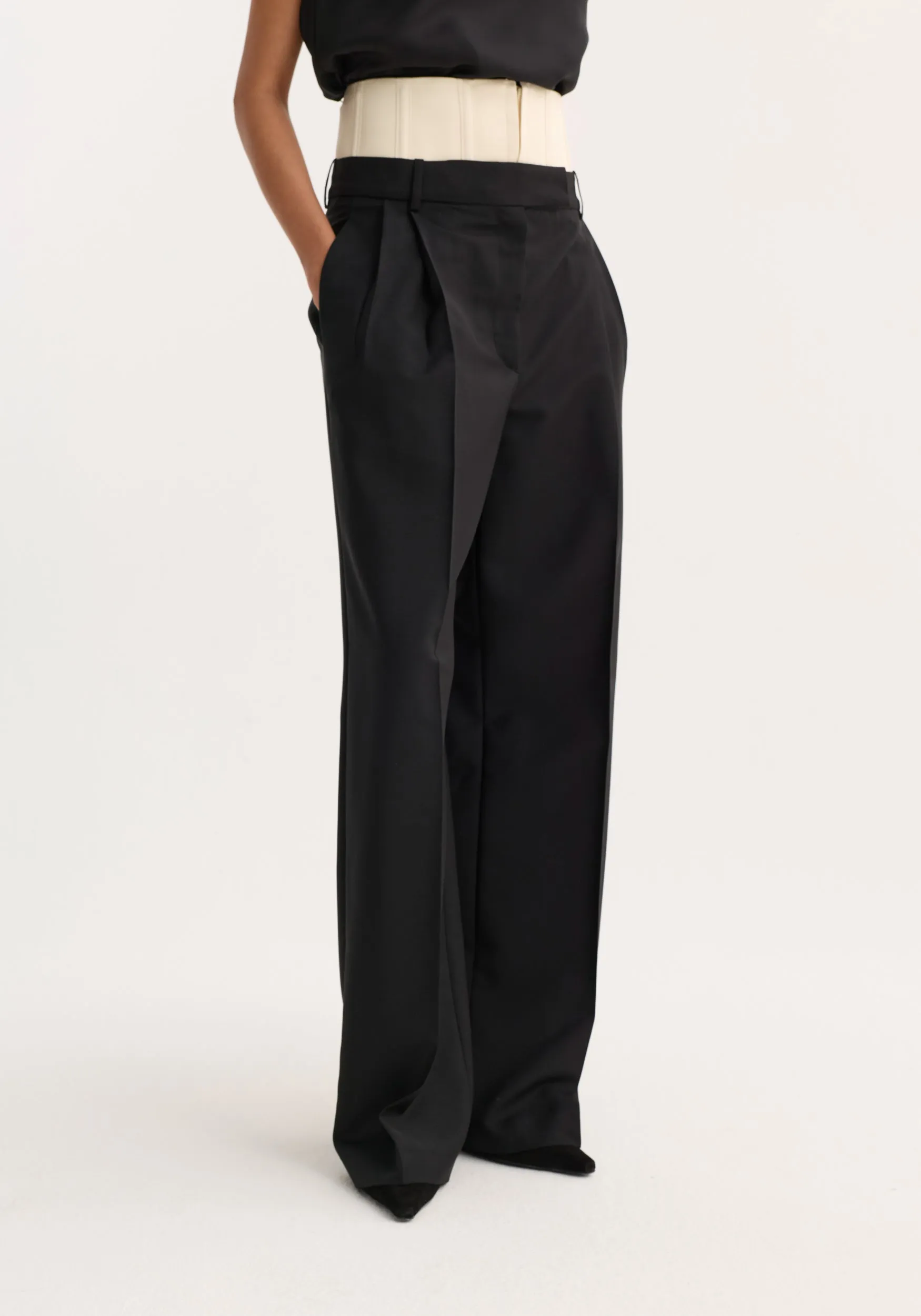 Corset trousers | black sold by Rohe product image thumbnail 4