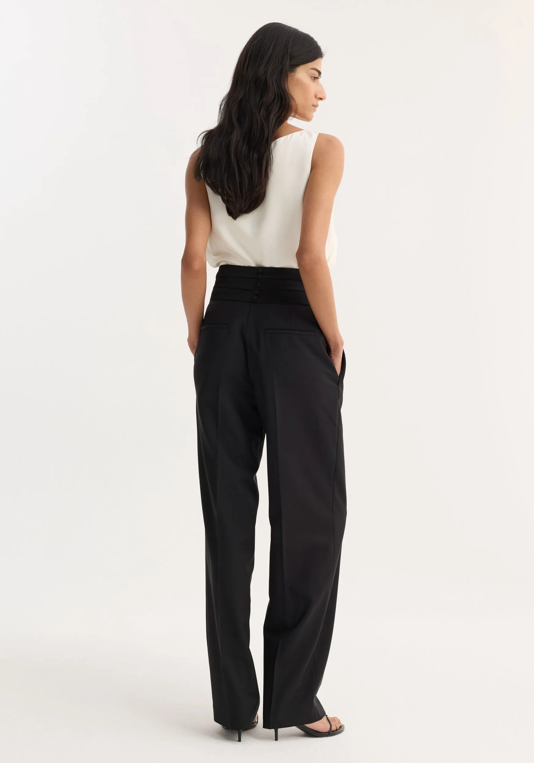 Cumberband trousers | black sold by Rohe product image thumbnail 3