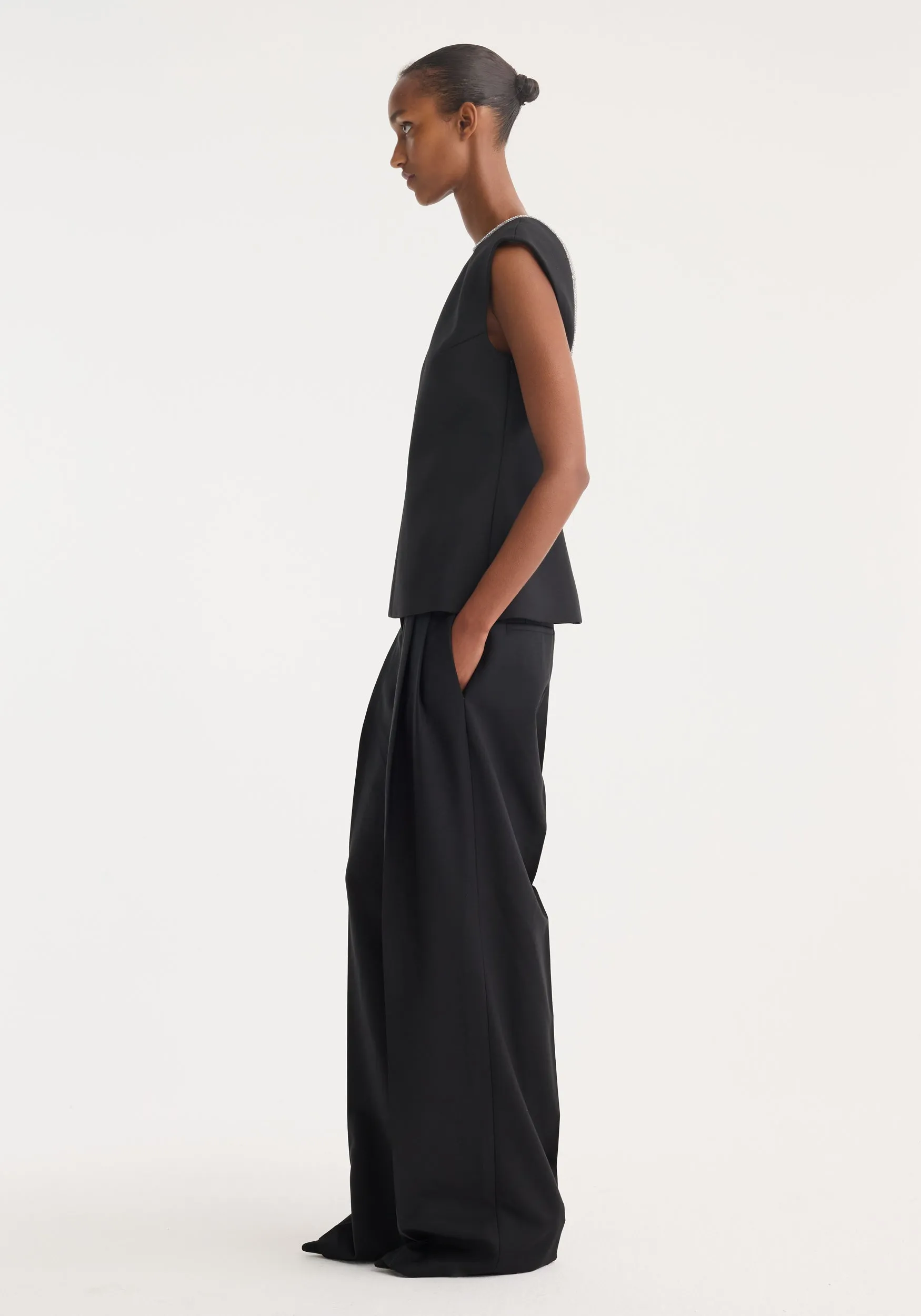 Open back appliqué top | black sold by Rohe product image thumbnail 4