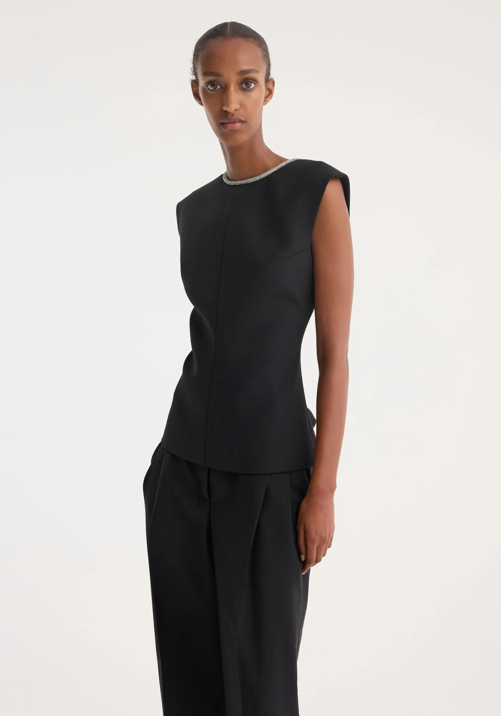 Open back appliqué top | black sold by Rohe product image thumbnail 3