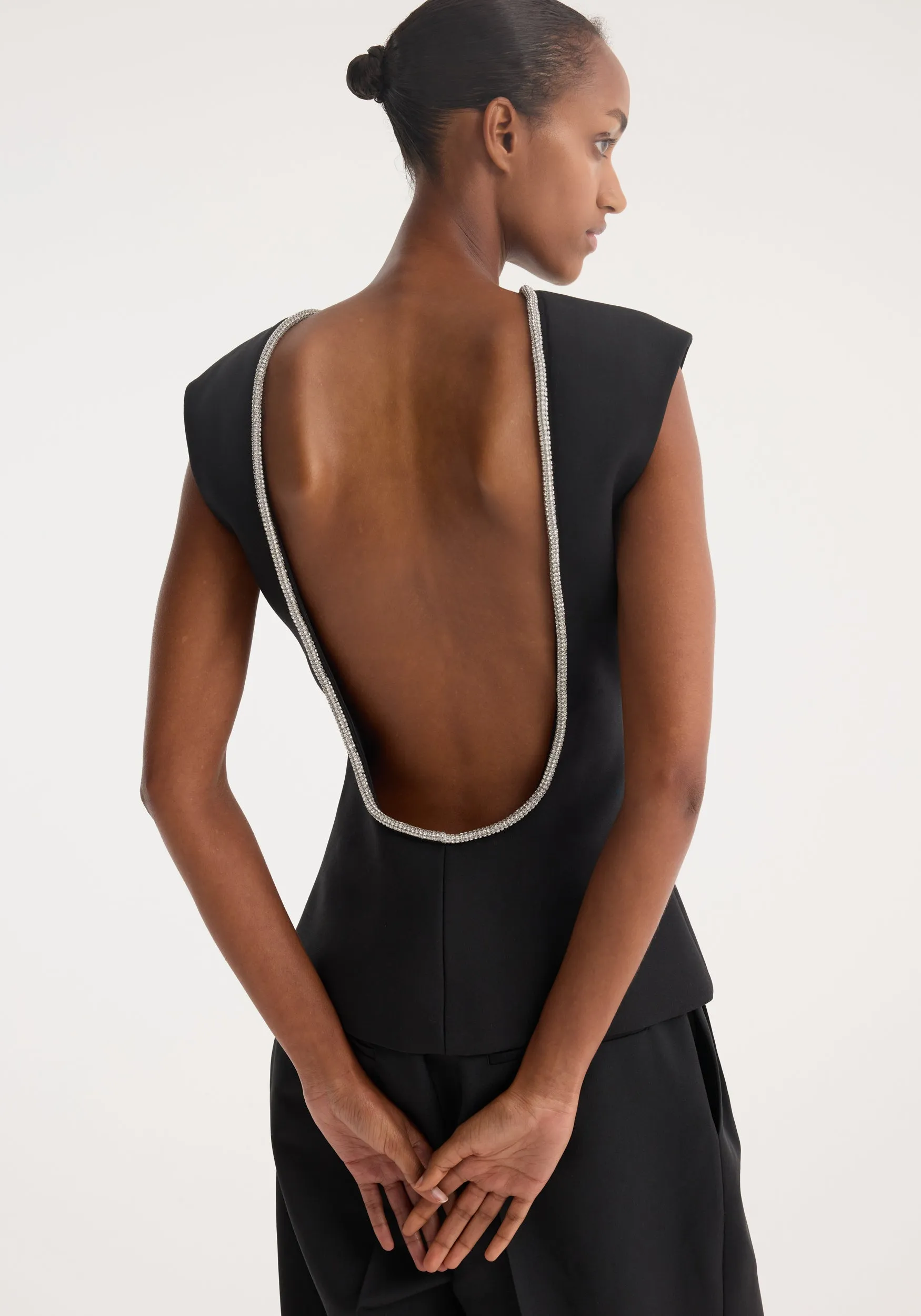 Open back appliqué top | black sold by Rohe product image thumbnail 2
