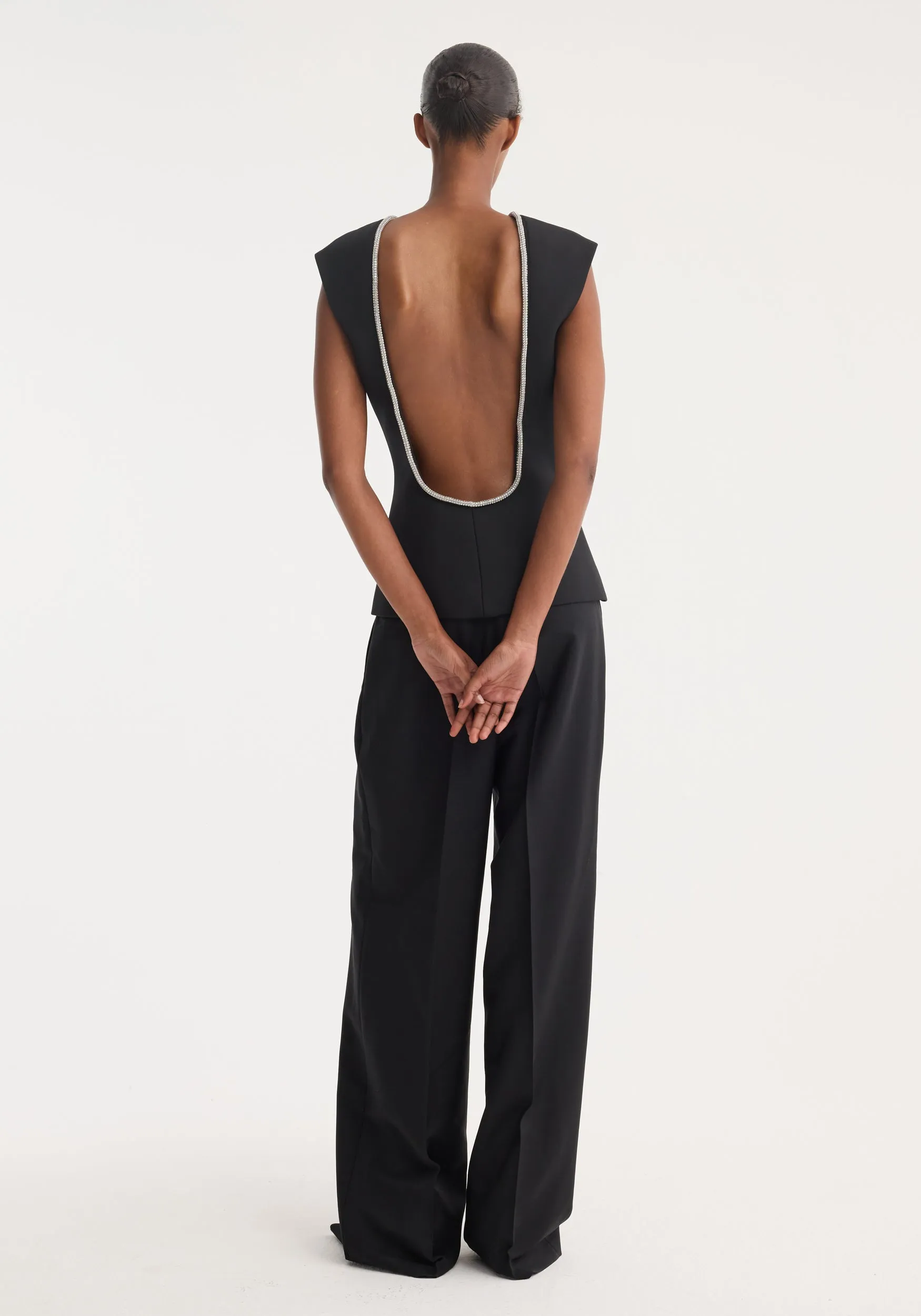 Open back appliqué top | black sold by Rohe product image thumbnail 5