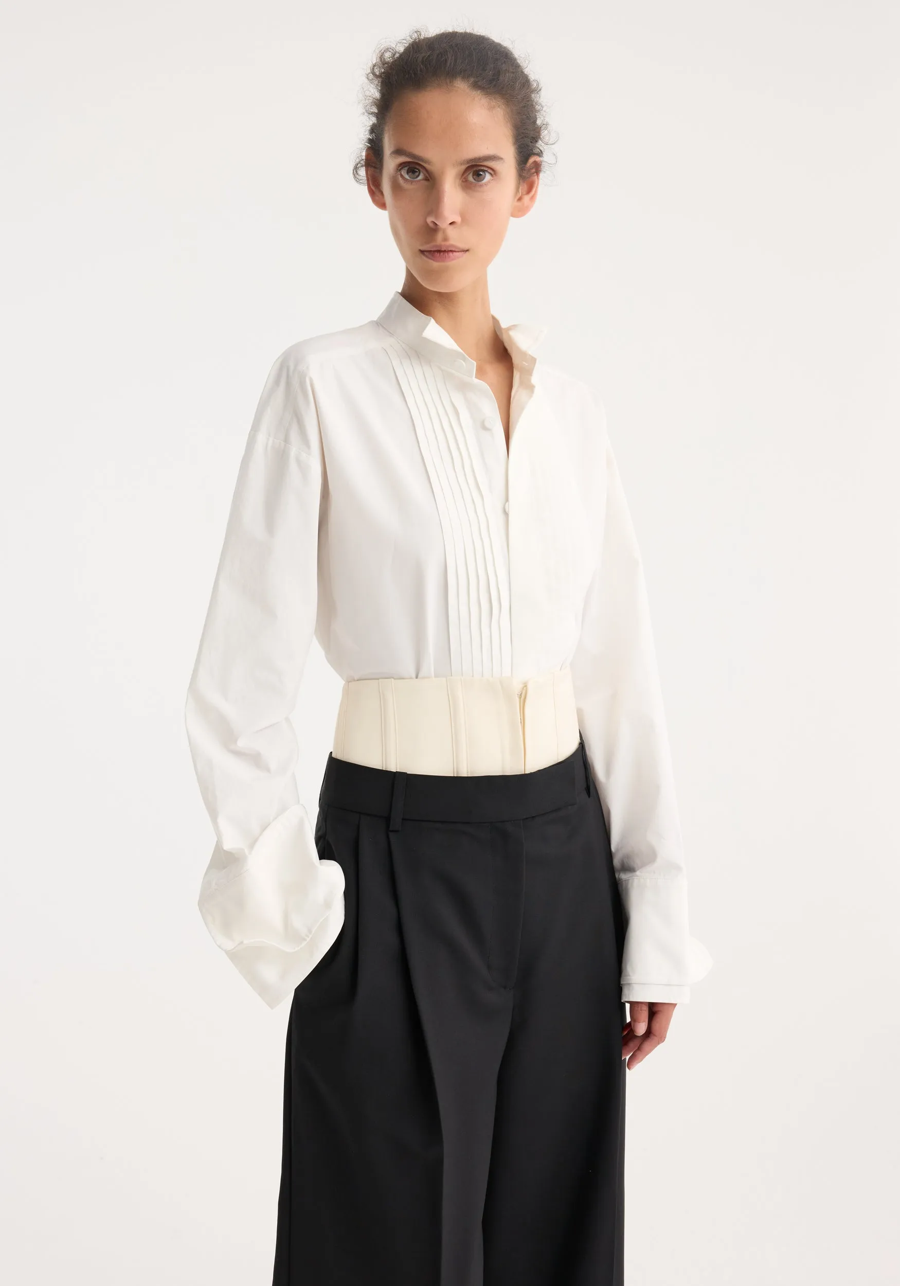 Tuxedo wired shaped shirt | optic white sold by Rohe product image thumbnail 3