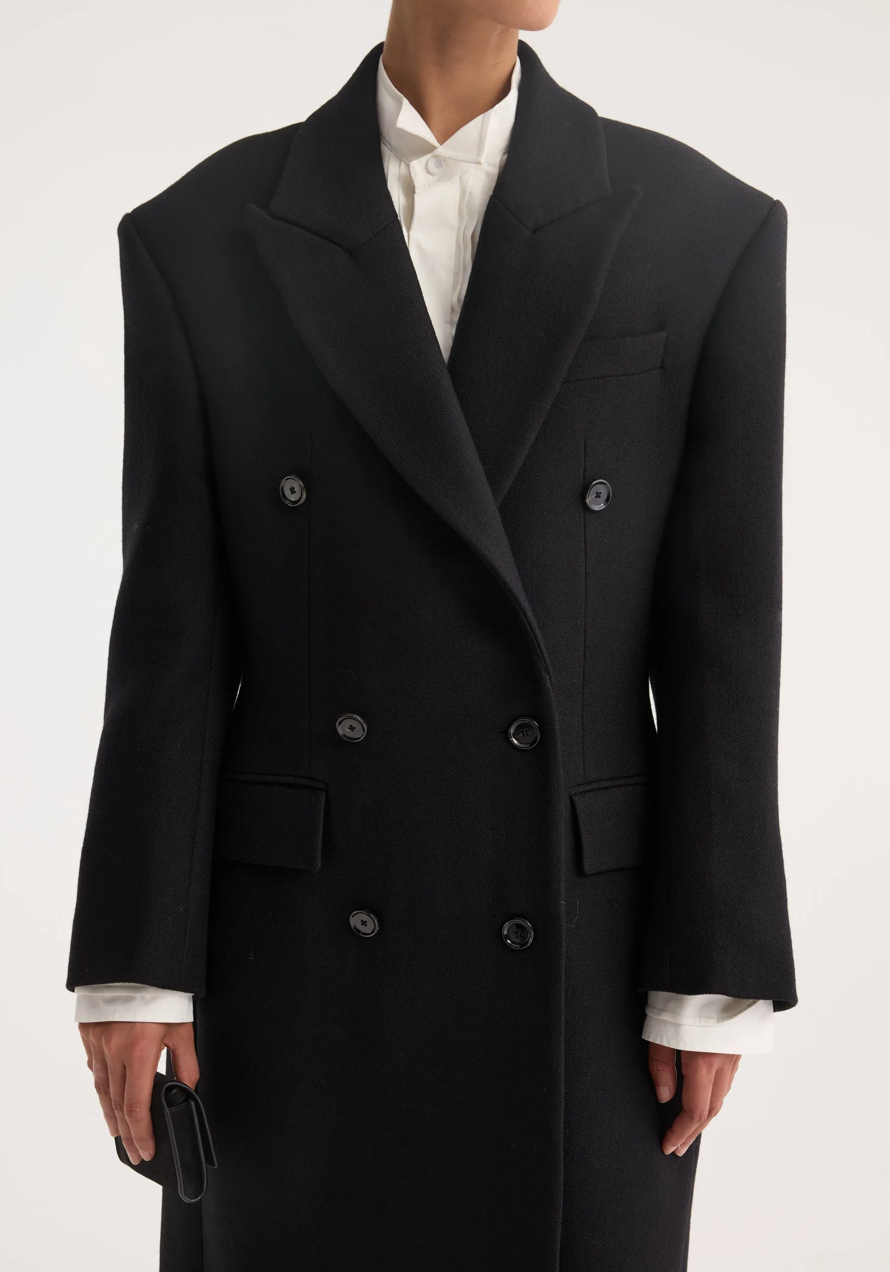 Hourglass wool coat | black sold by Rohe product image thumbnail 4