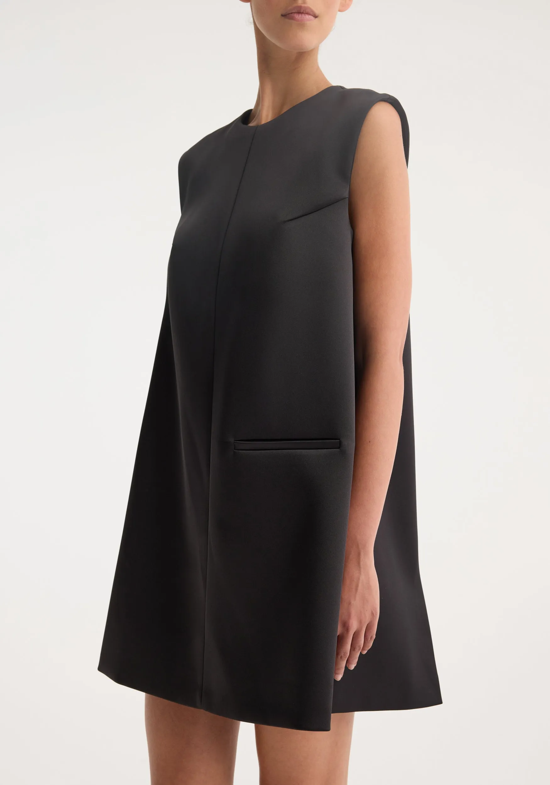 Sculptural cape dress | black sold by Rohe product image thumbnail 2