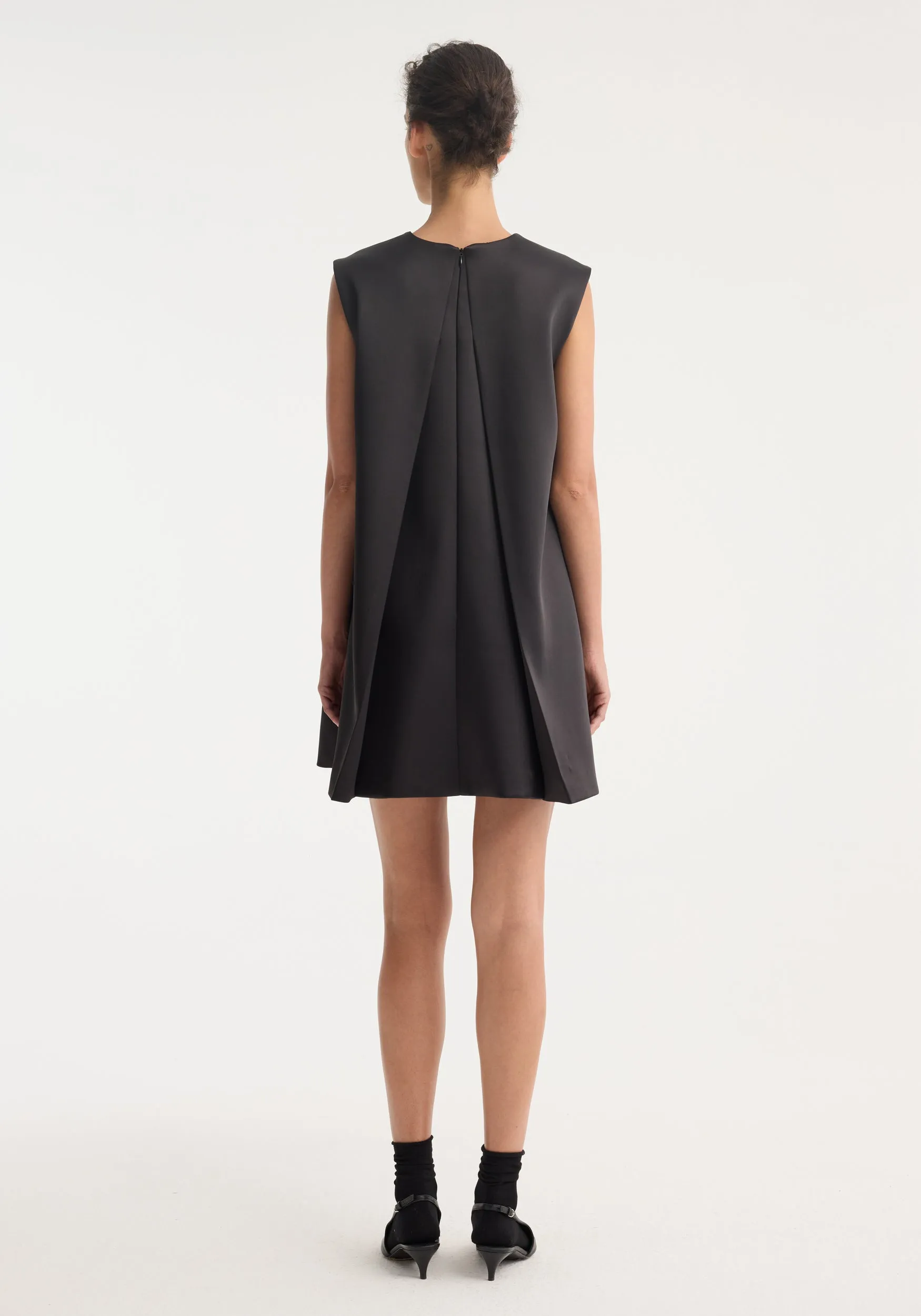 Sculptural cape dress | black sold by Rohe product image thumbnail 5