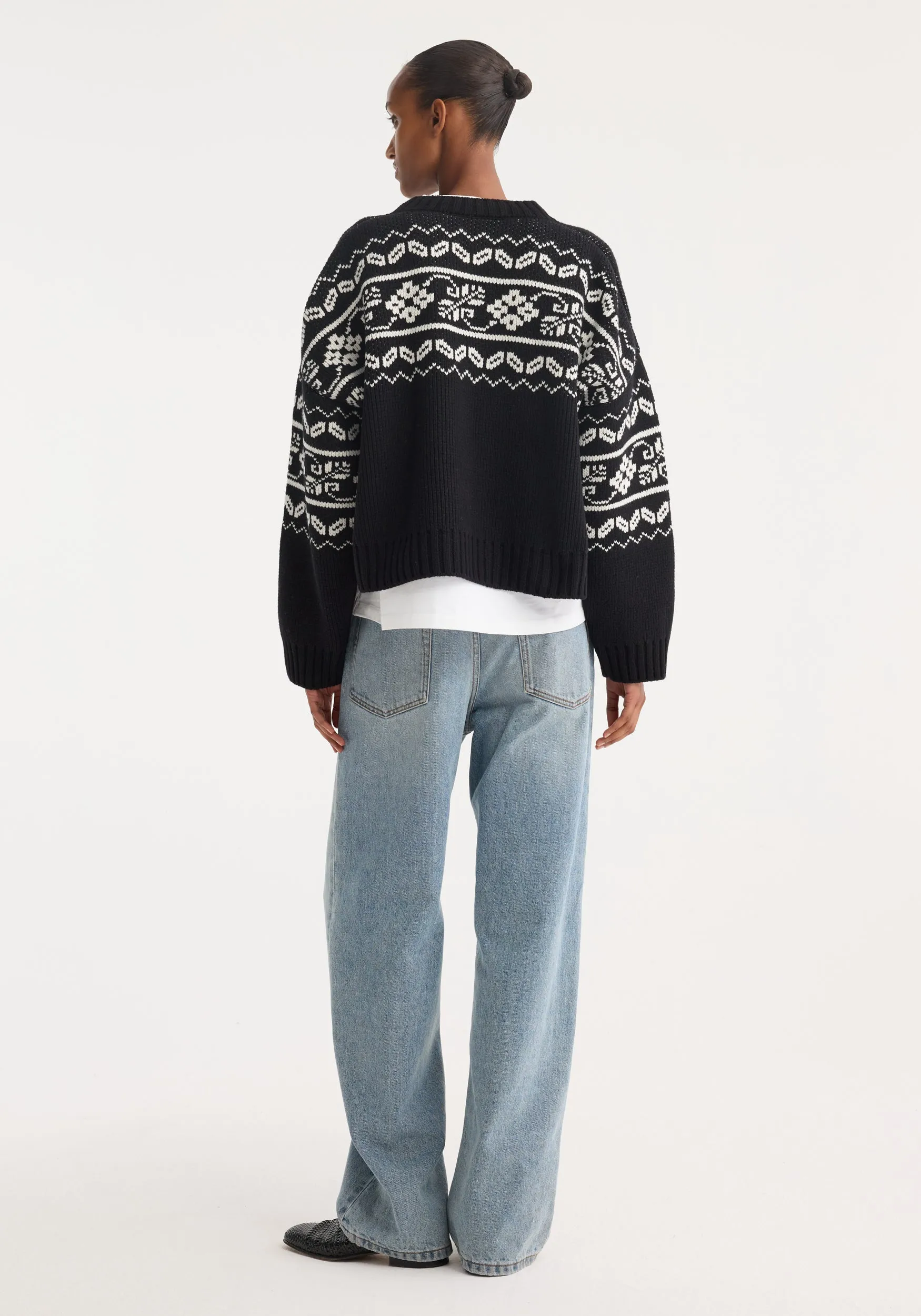 Fair-isle knitted jumper | black sold by Rohe product image thumbnail 5