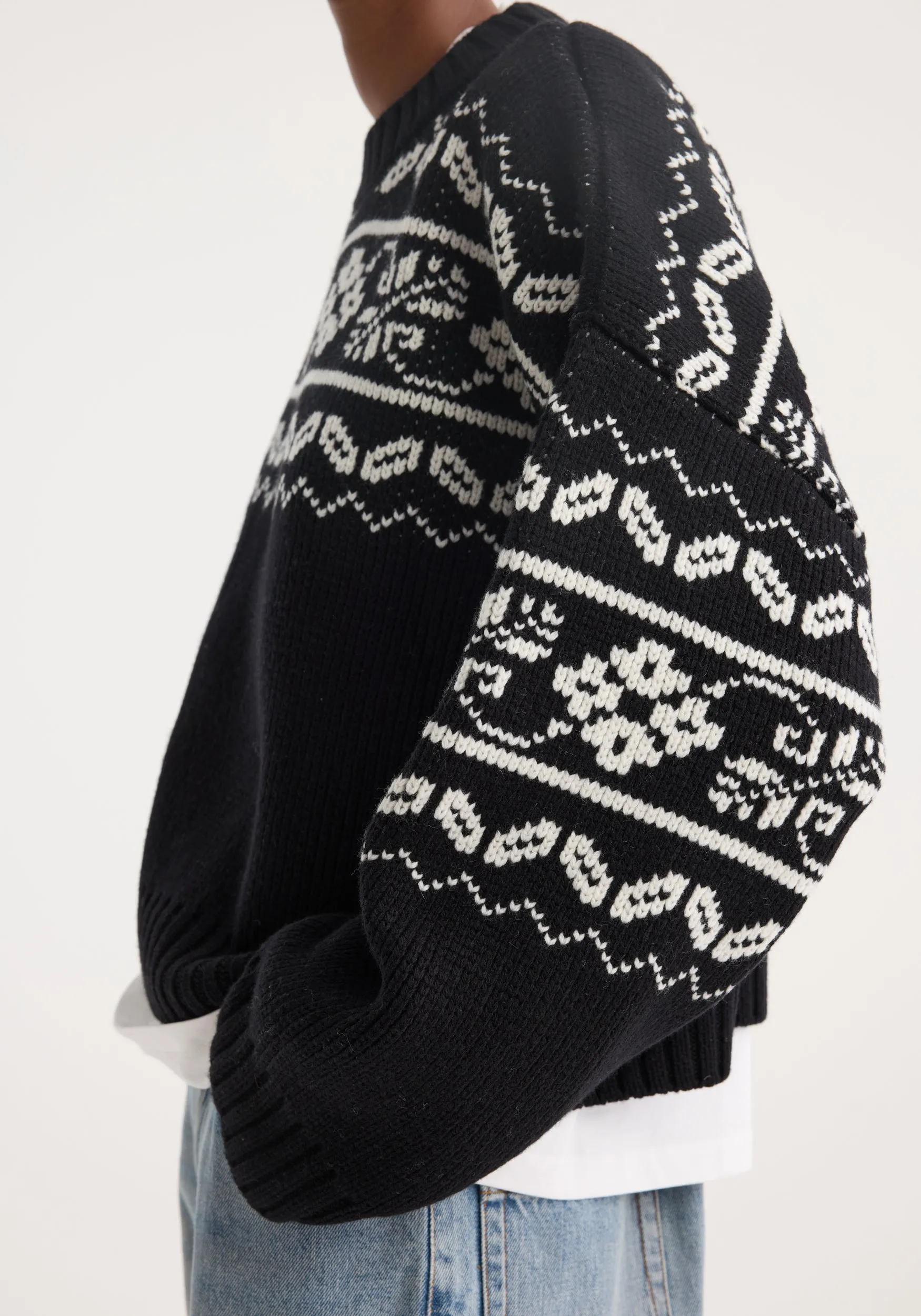 Fair-isle knitted jumper | black sold by Rohe product image thumbnail 4