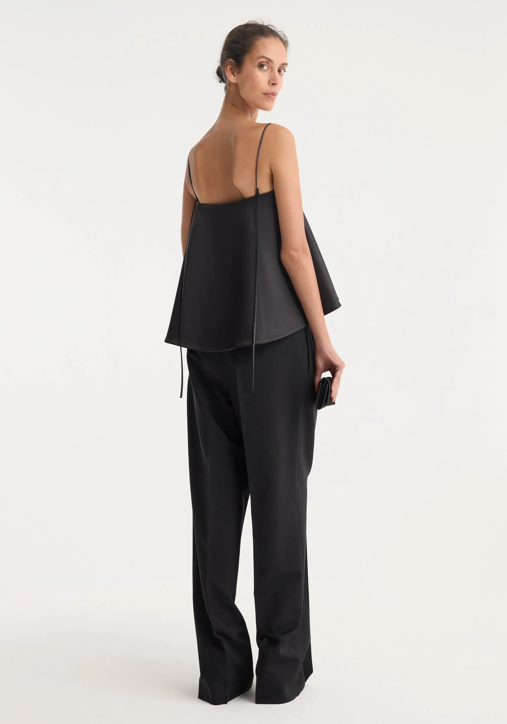 Peplum satin top | black sold by Rohe product image thumbnail 4