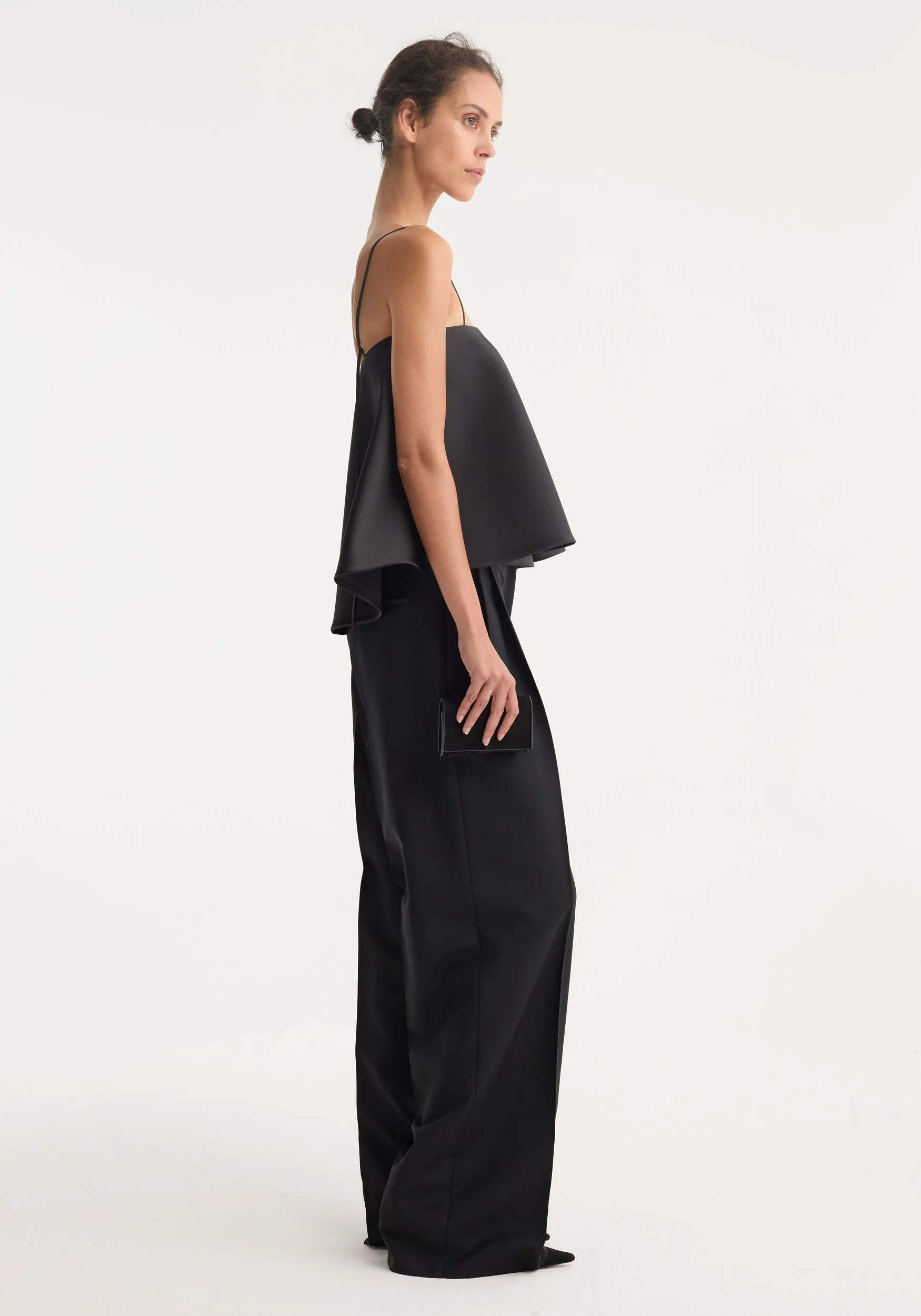 Peplum satin top | black sold by Rohe product image thumbnail 3