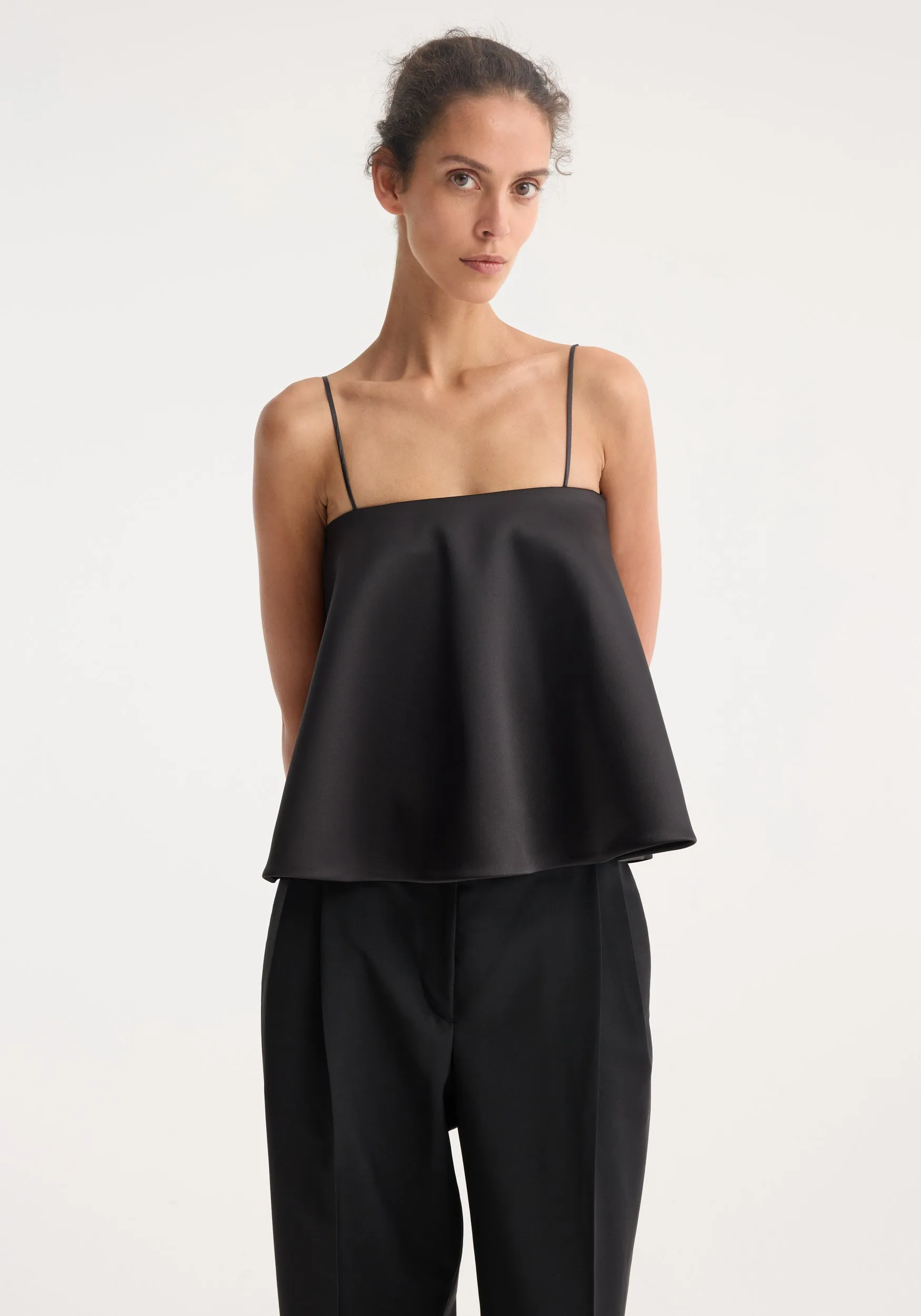 Peplum satin top | black sold by Rohe product image thumbnail 2