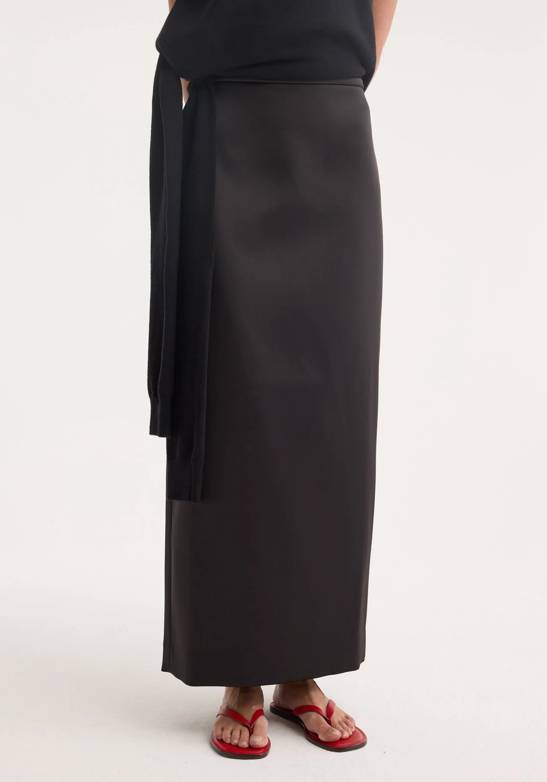 Column satin skirt | black sold by Rohe product image thumbnail 3