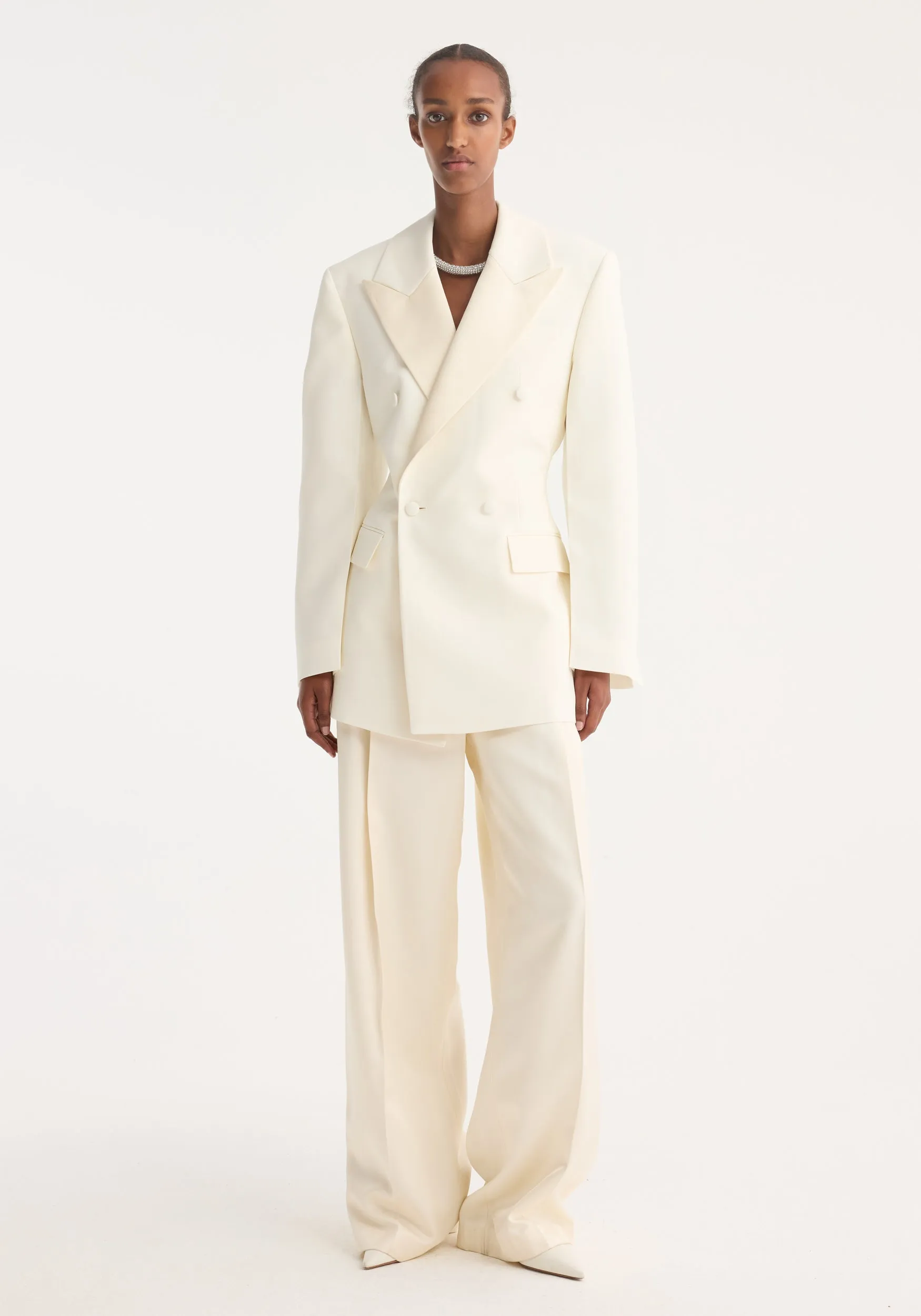 Hourglass tuxedo blazer | off white sold by Rohe