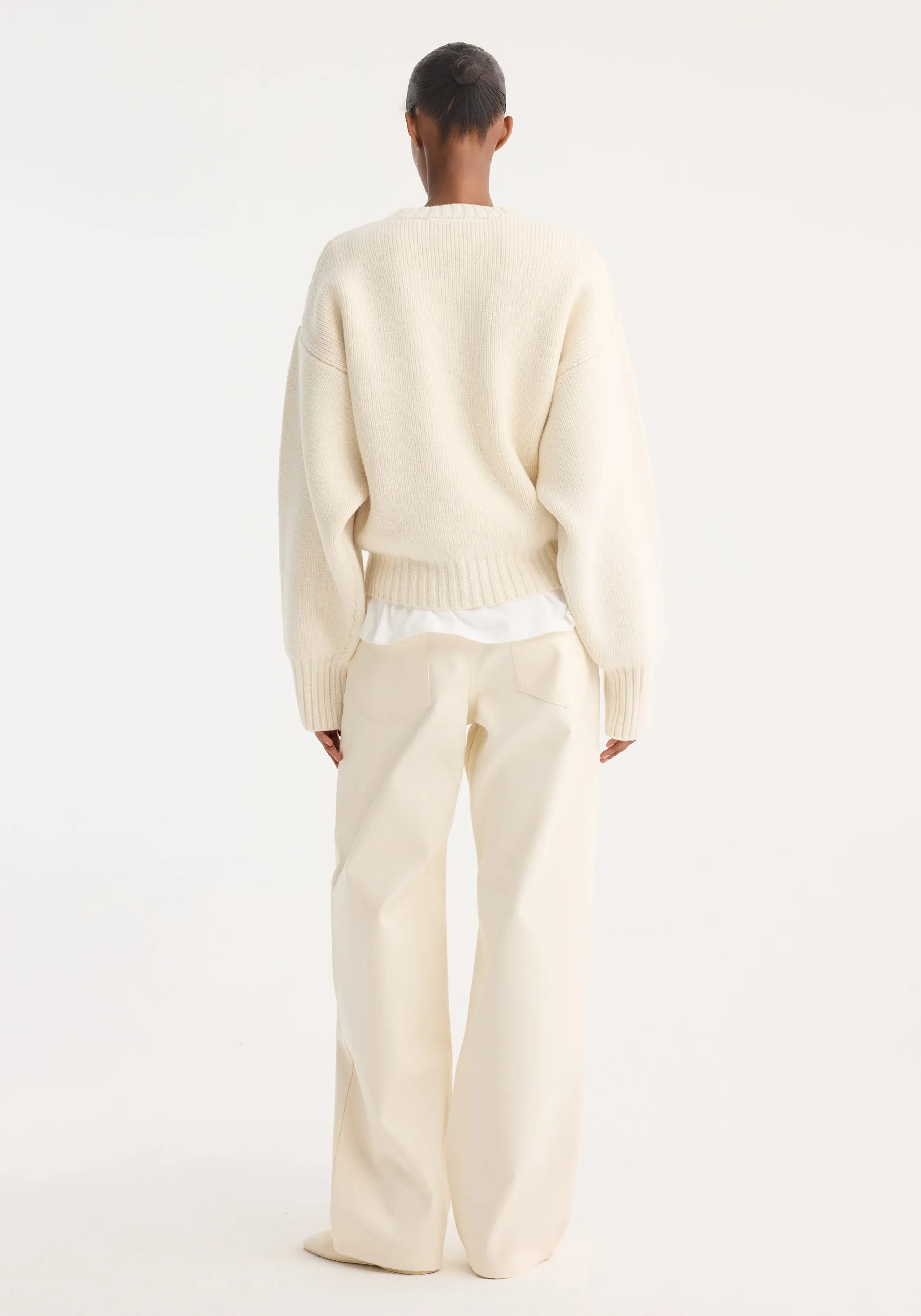 Sculptural compact crewneck | off white sold by Rohe product image thumbnail 5