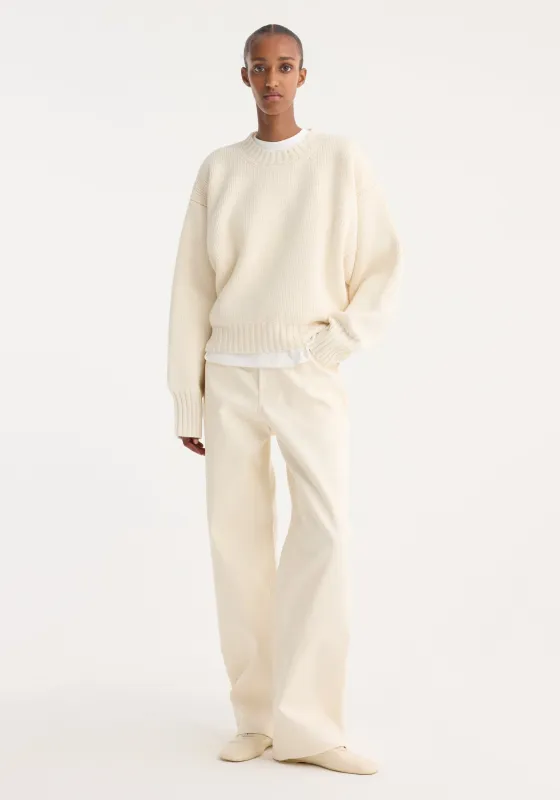 Sculptural compact crewneck | off white made by Rohe