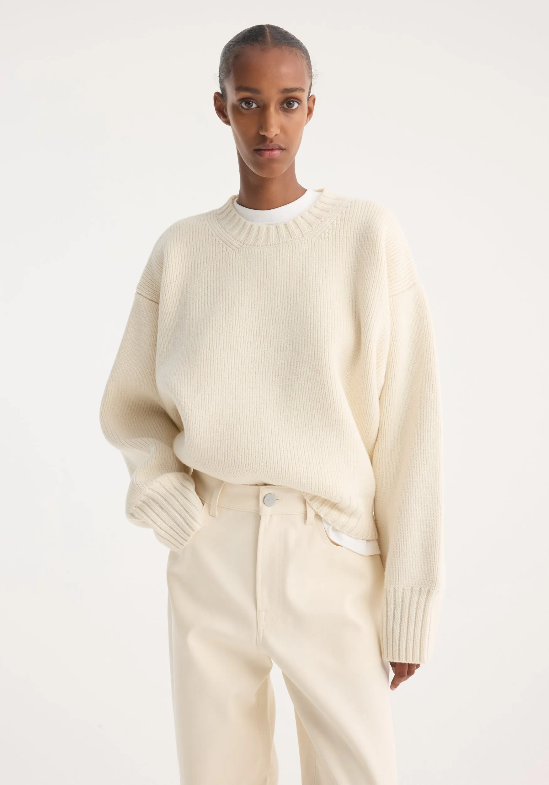 Sculptural compact crewneck | off white sold by Rohe product image thumbnail 2