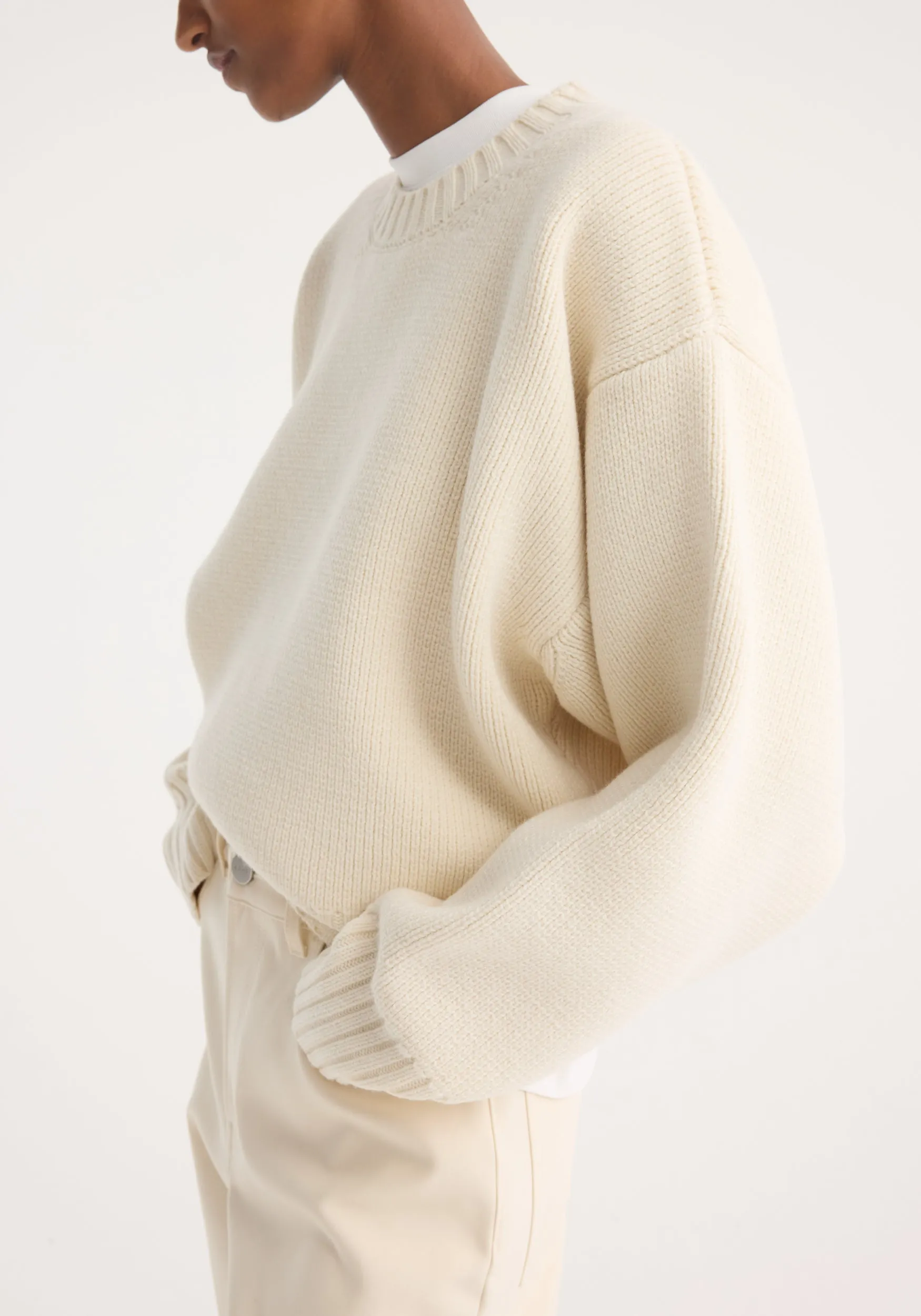 Sculptural compact crewneck | off white sold by Rohe product image thumbnail 3