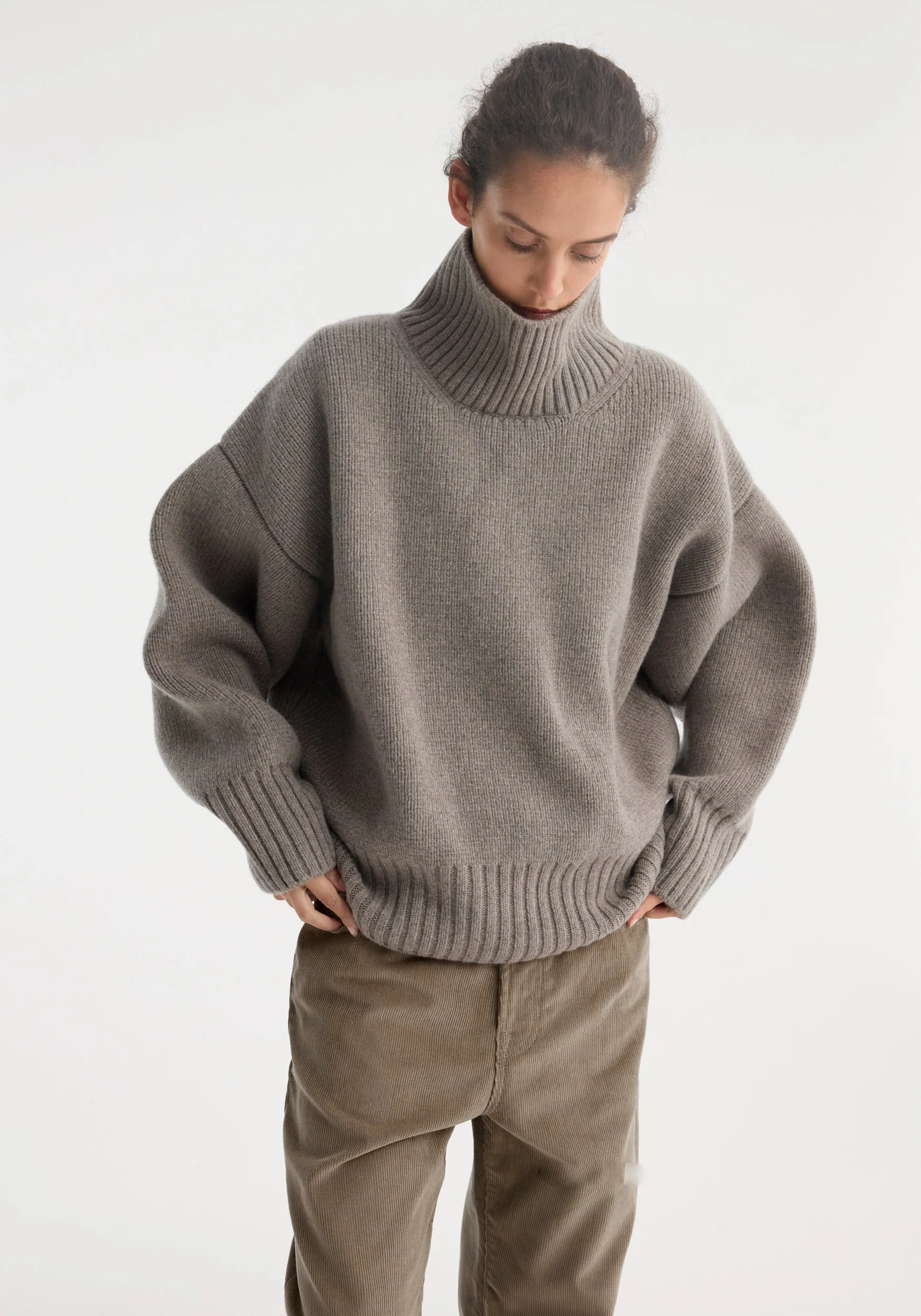 Sculptural compact turtleneck | clay melange sold by Rohe product image thumbnail 4