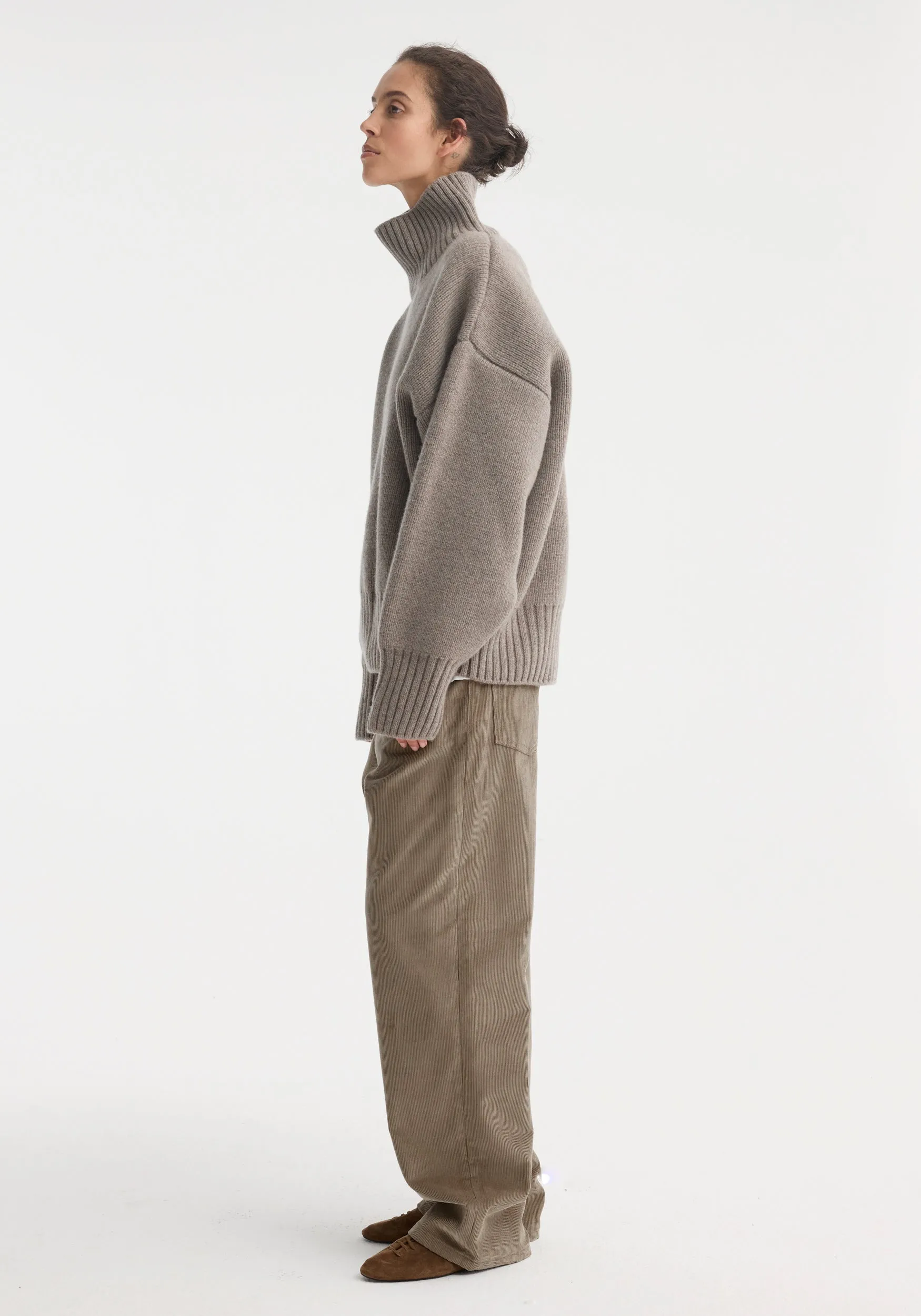 Sculptural compact turtleneck | clay melange sold by Rohe product image thumbnail 2