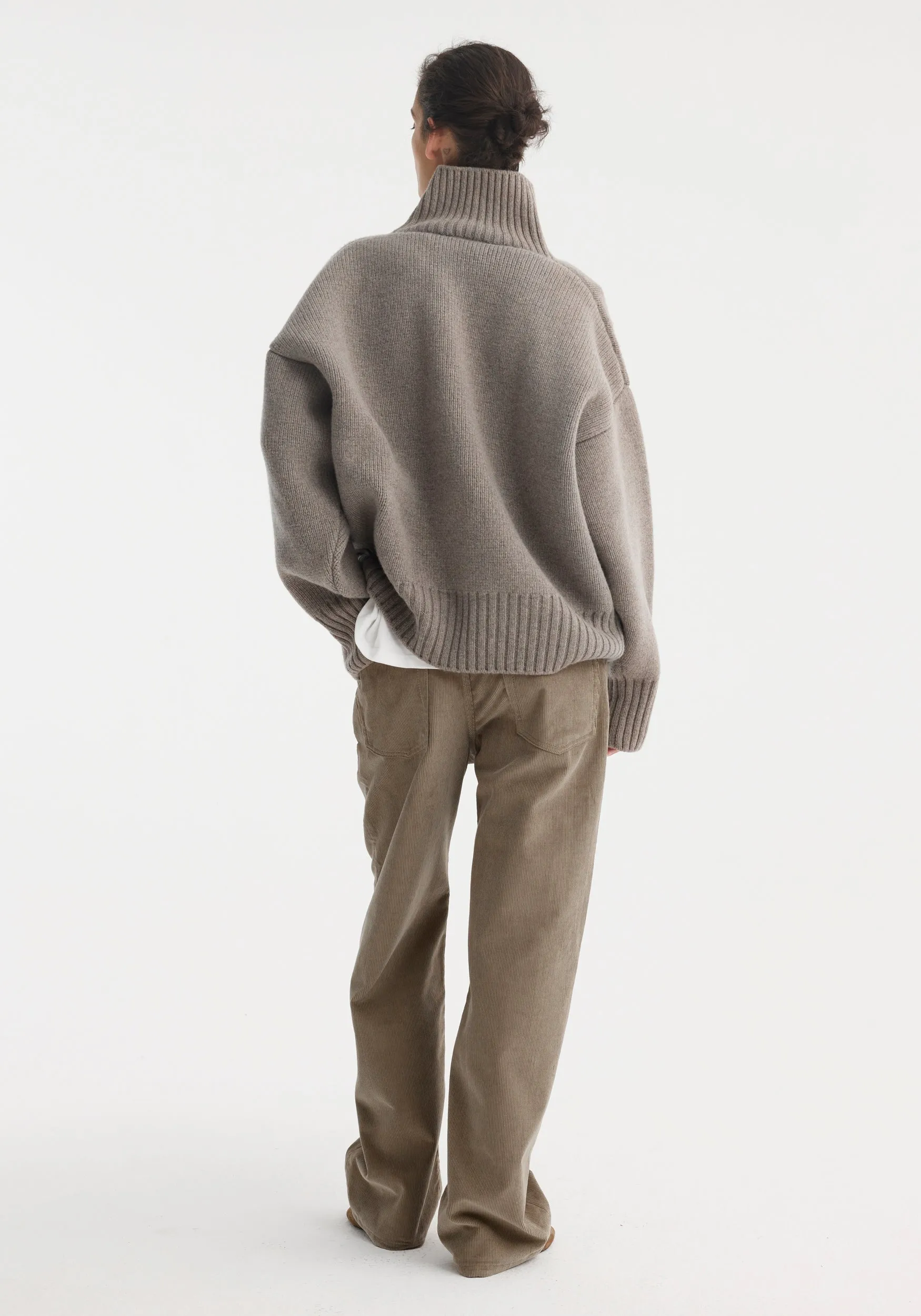 Sculptural compact turtleneck | clay melange sold by Rohe product image thumbnail 3