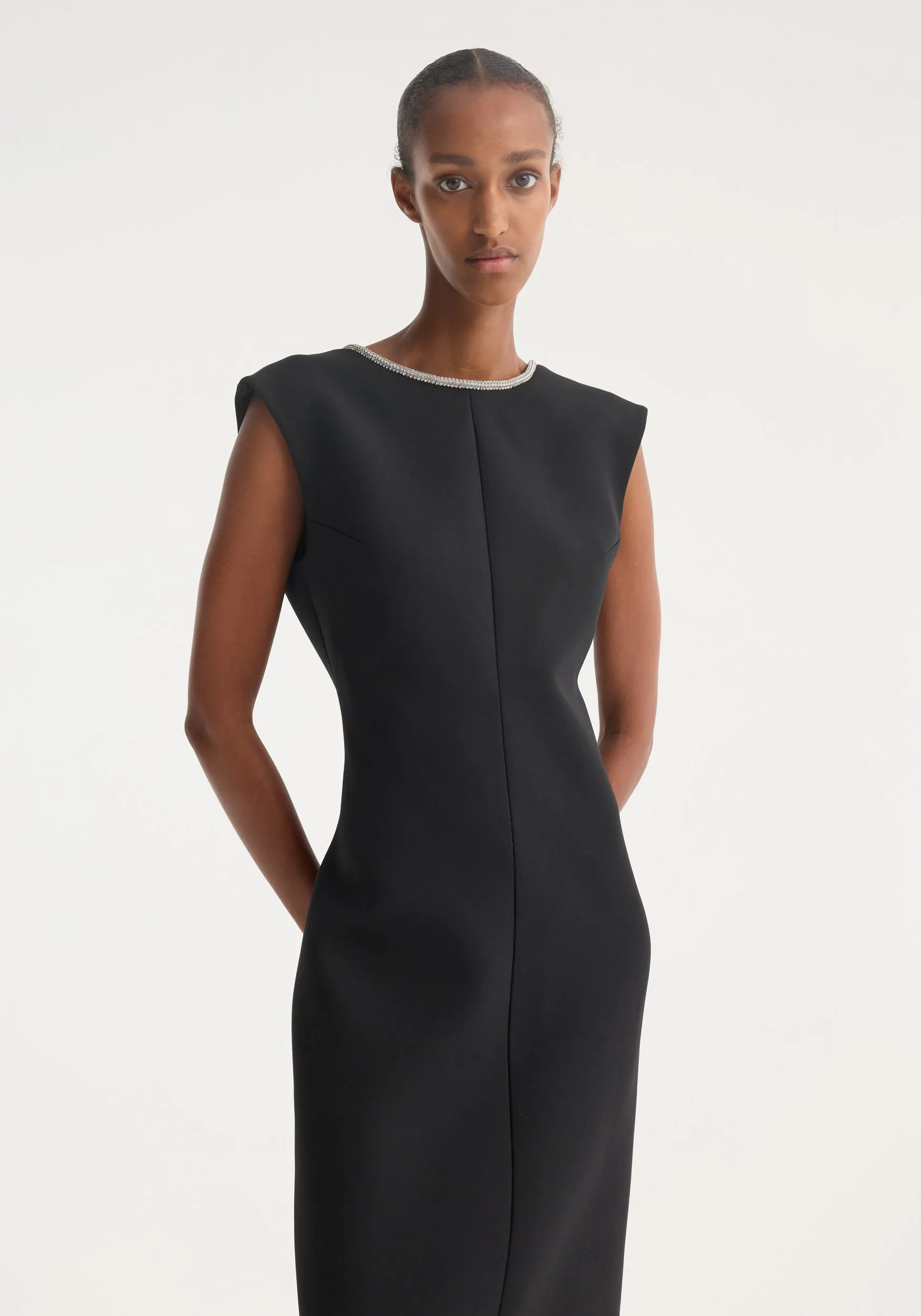 Open back appliqué dress | black sold by Rohe product image thumbnail 4