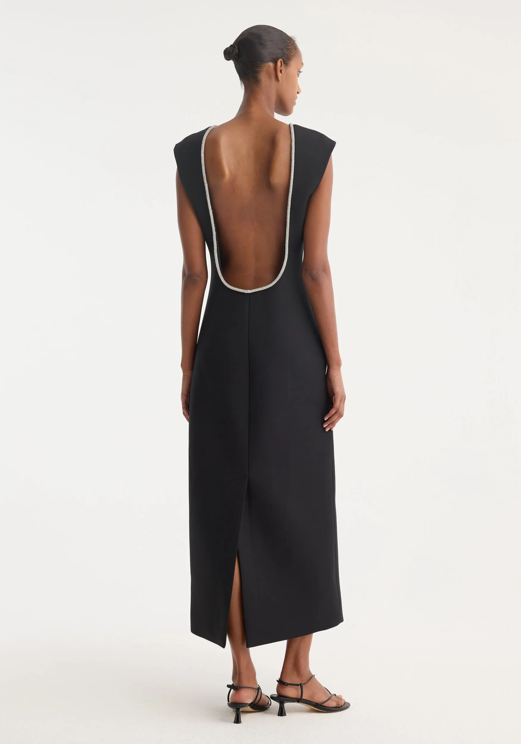 Open back appliqué dress | black sold by Rohe product image thumbnail 5