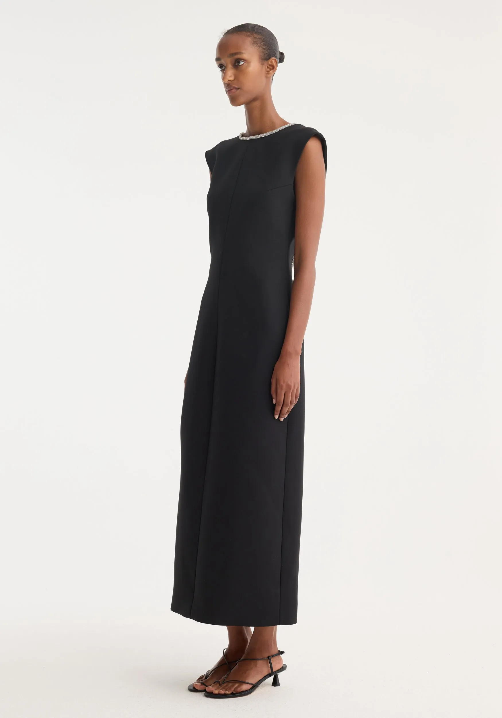 Open back appliqué dress | black sold by Rohe product image thumbnail 3