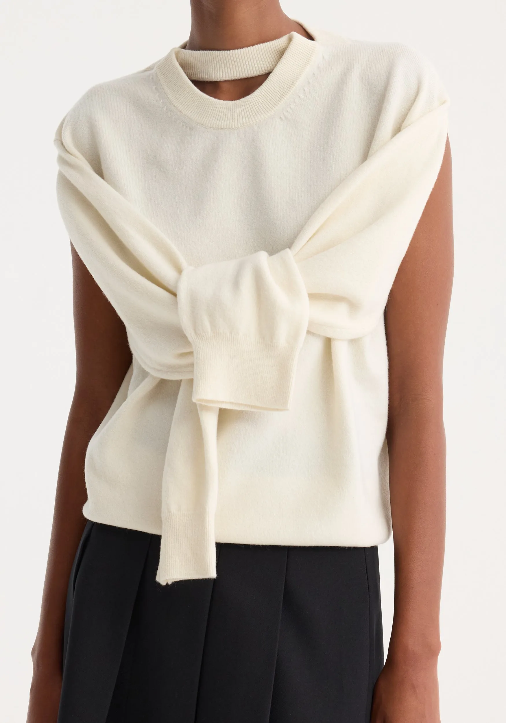 Crewneck with open neck | off white sold by Rohe product image thumbnail 4