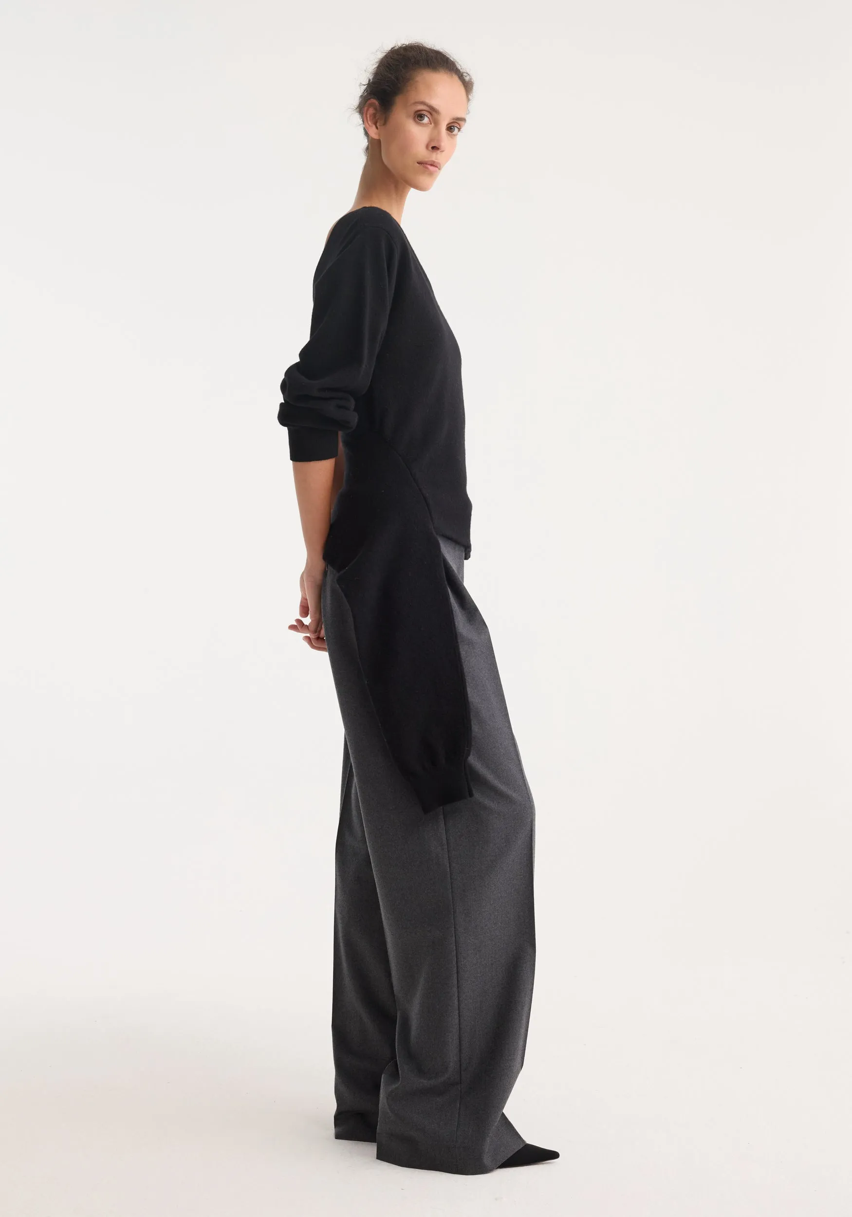 Off shoulder single sleeve top | black sold by Rohe product image thumbnail 3