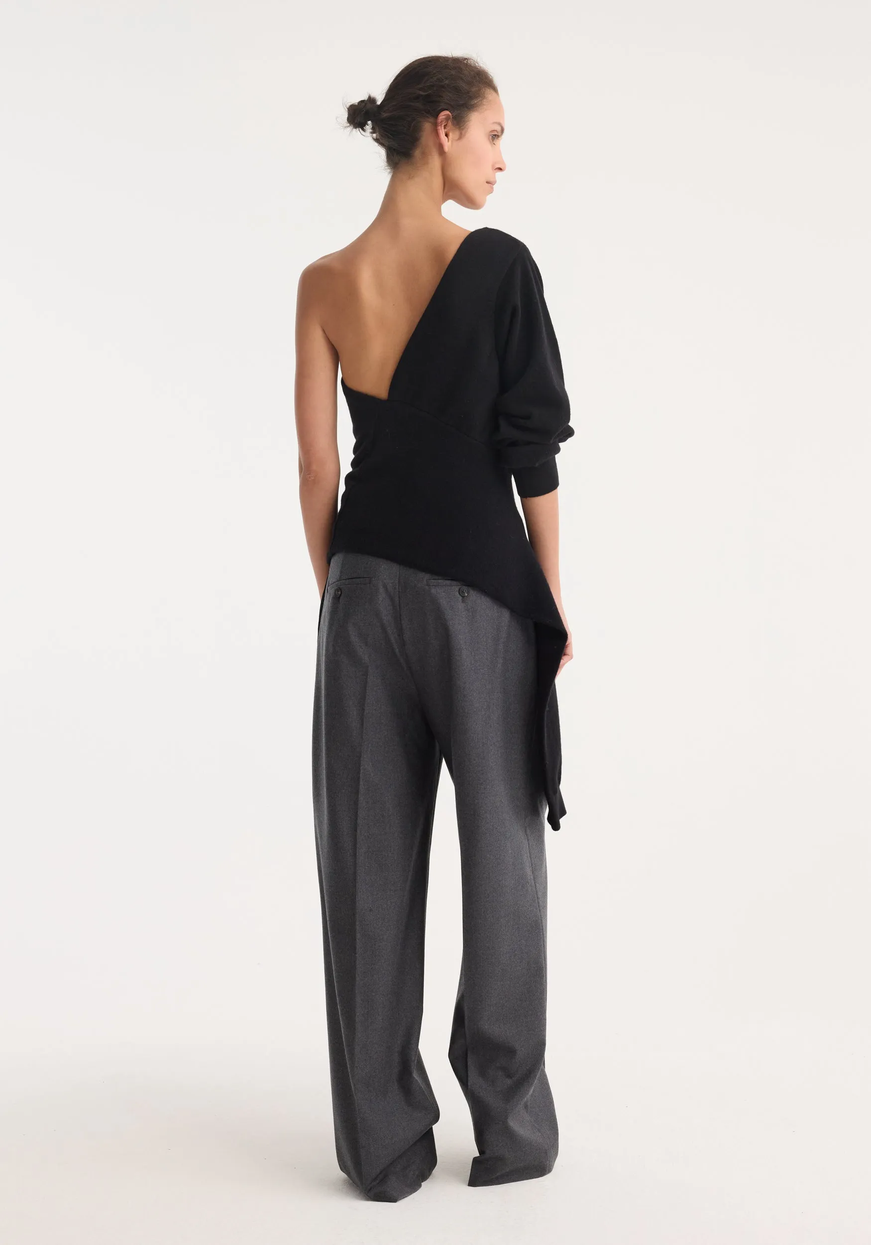 Off shoulder single sleeve top | black sold by Rohe product image thumbnail 4