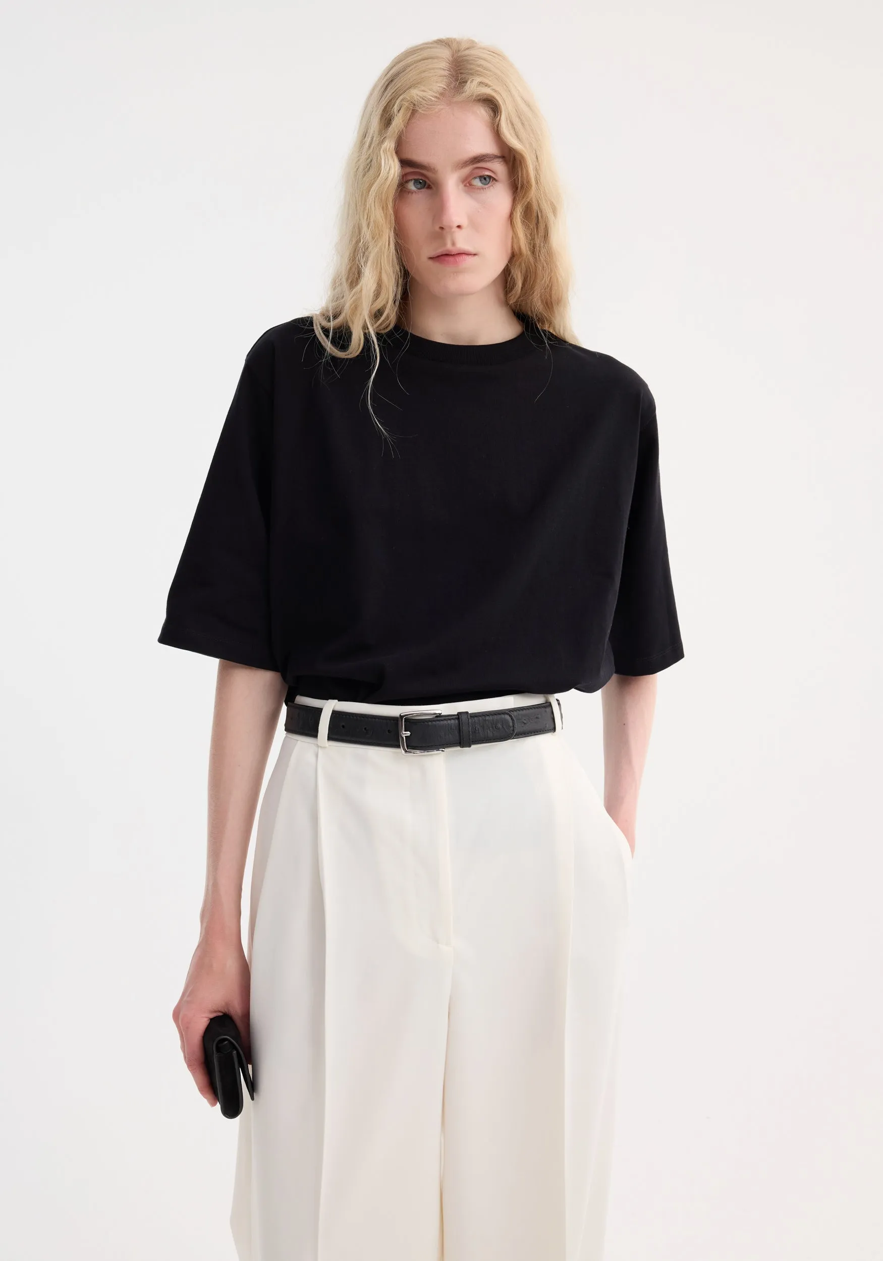 Oversized cotton t-shirt | black sold by Rohe product image thumbnail 2