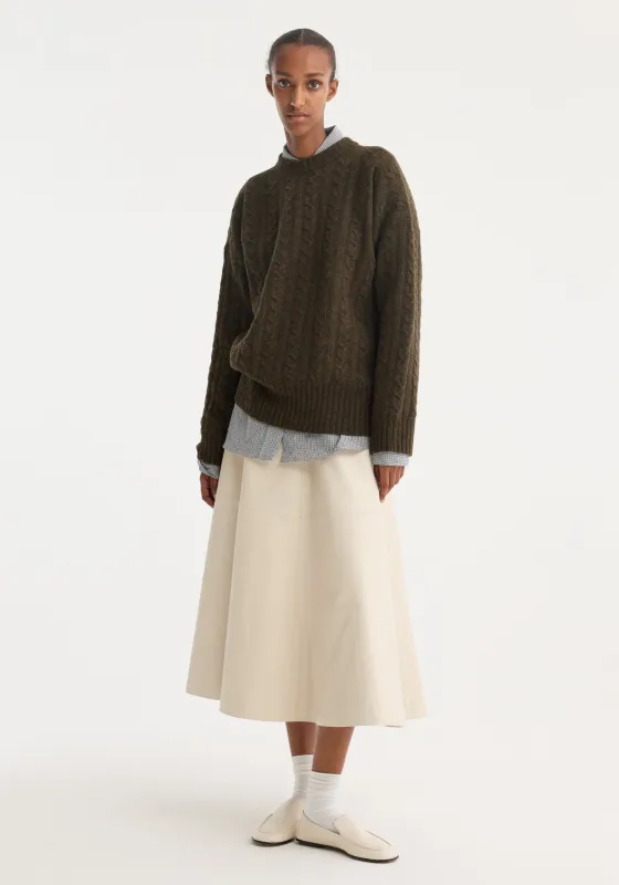 A-line leather skirt | chalk sold by Rohe