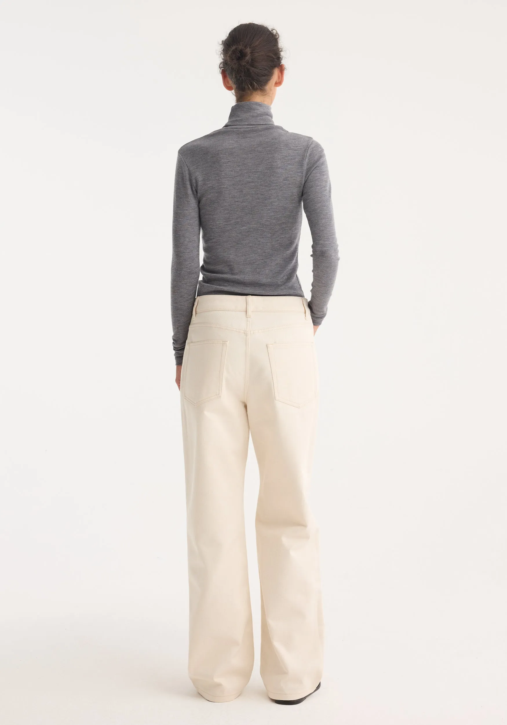 Fine merino turtleneck | mid grey melange sold by Rohe product image thumbnail 5