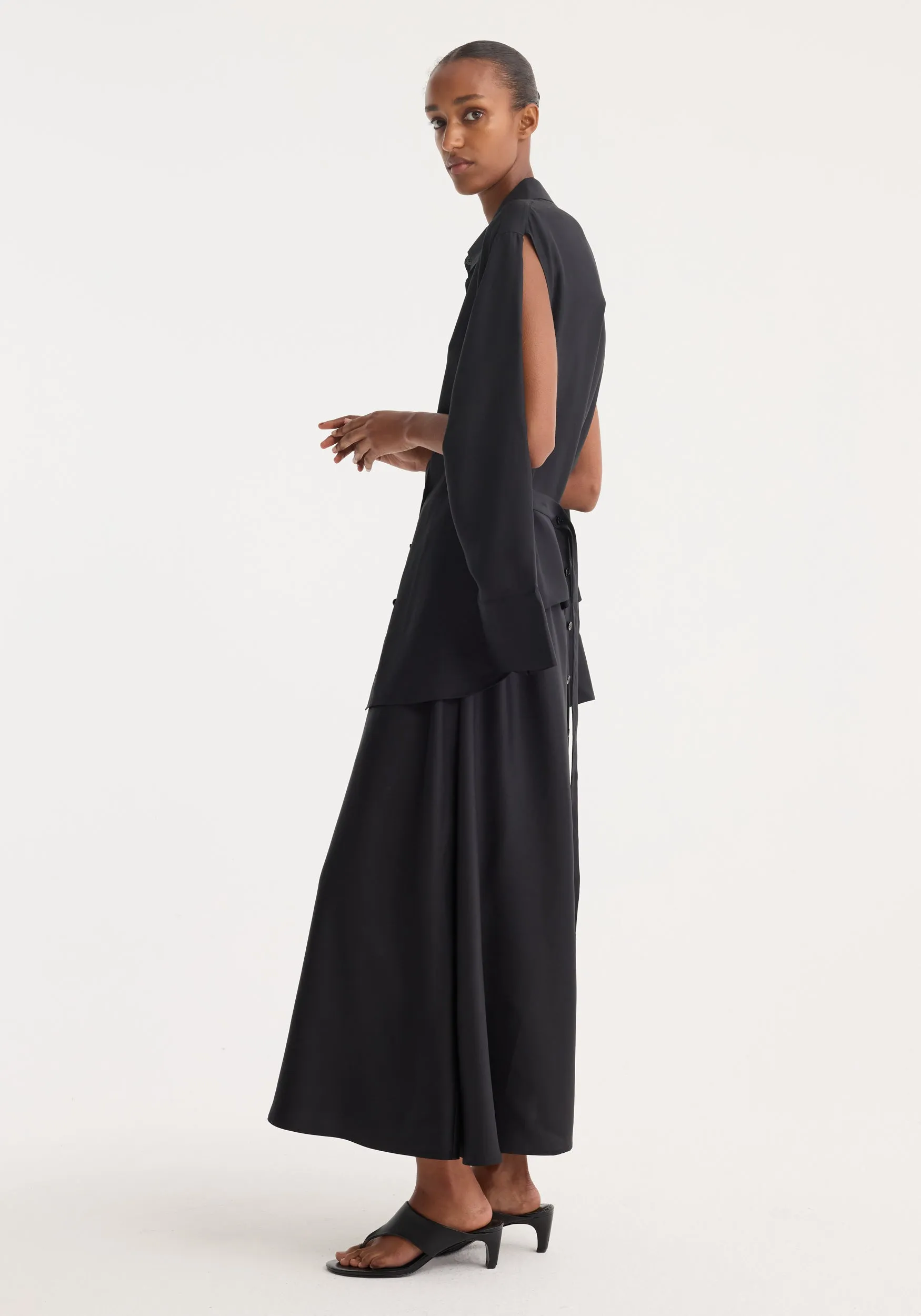 Silk gilet-dress | black sold by Rohe product image thumbnail 4