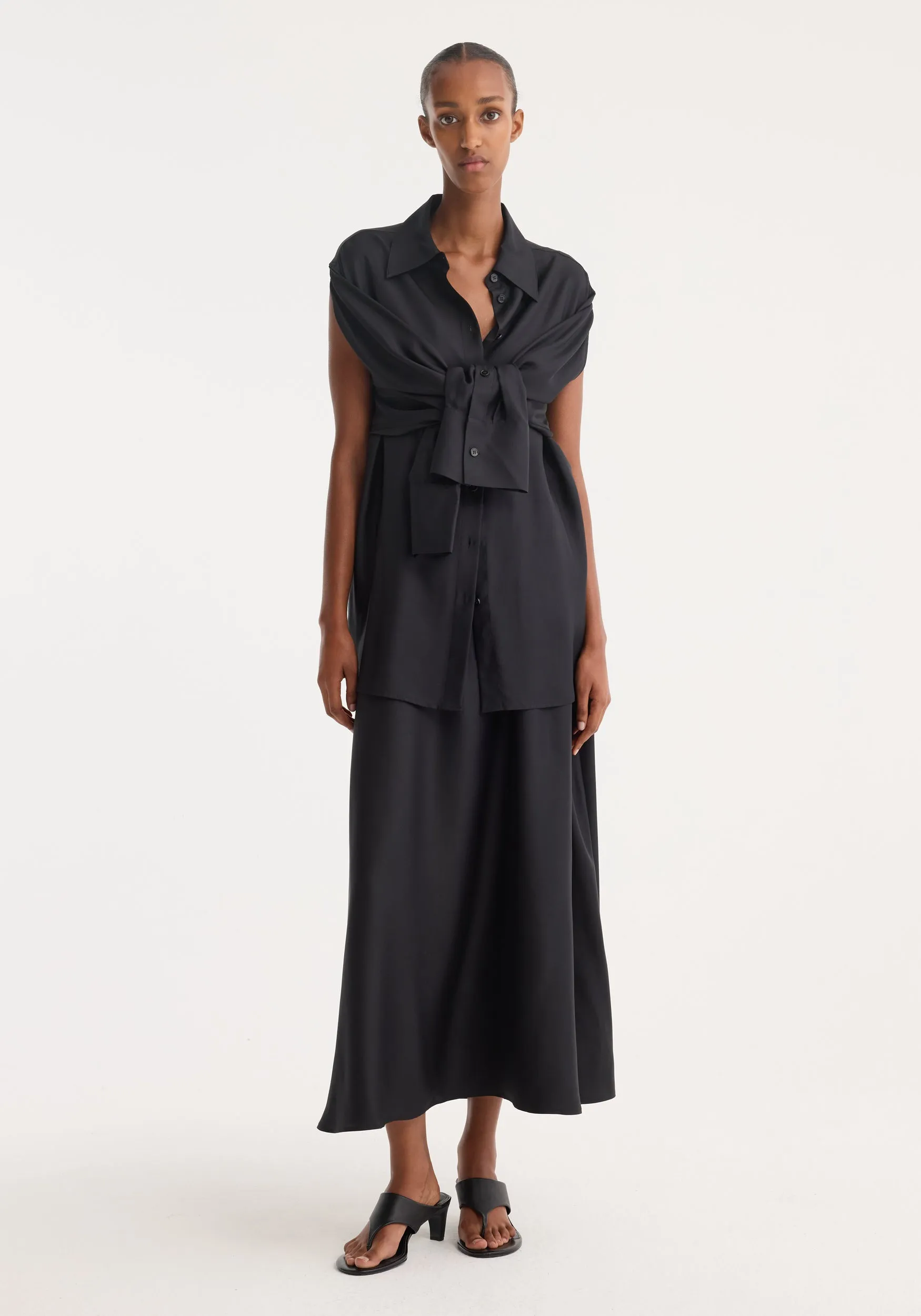 Silk gilet-dress | black sold by Rohe product image thumbnail 3