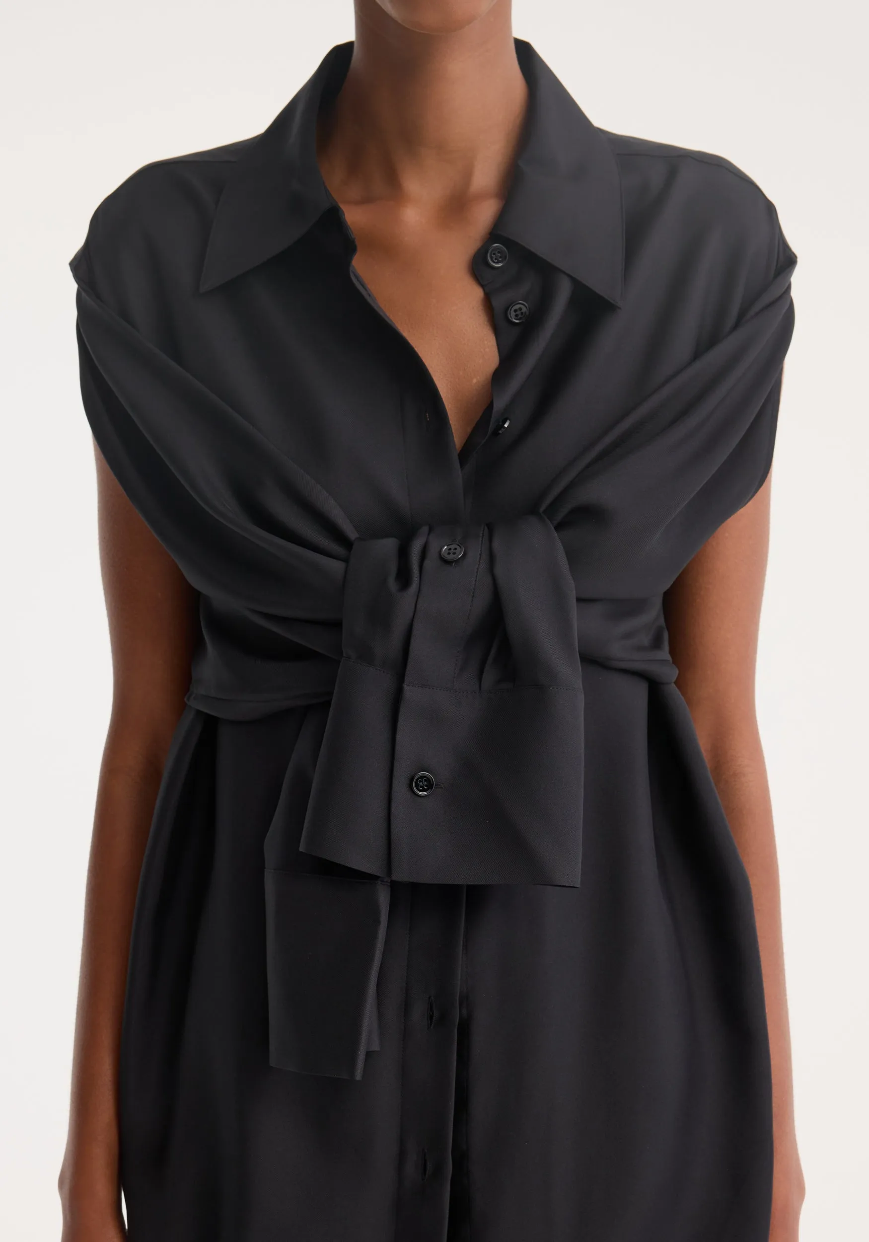 Silk gilet-dress | black sold by Rohe product image thumbnail 2