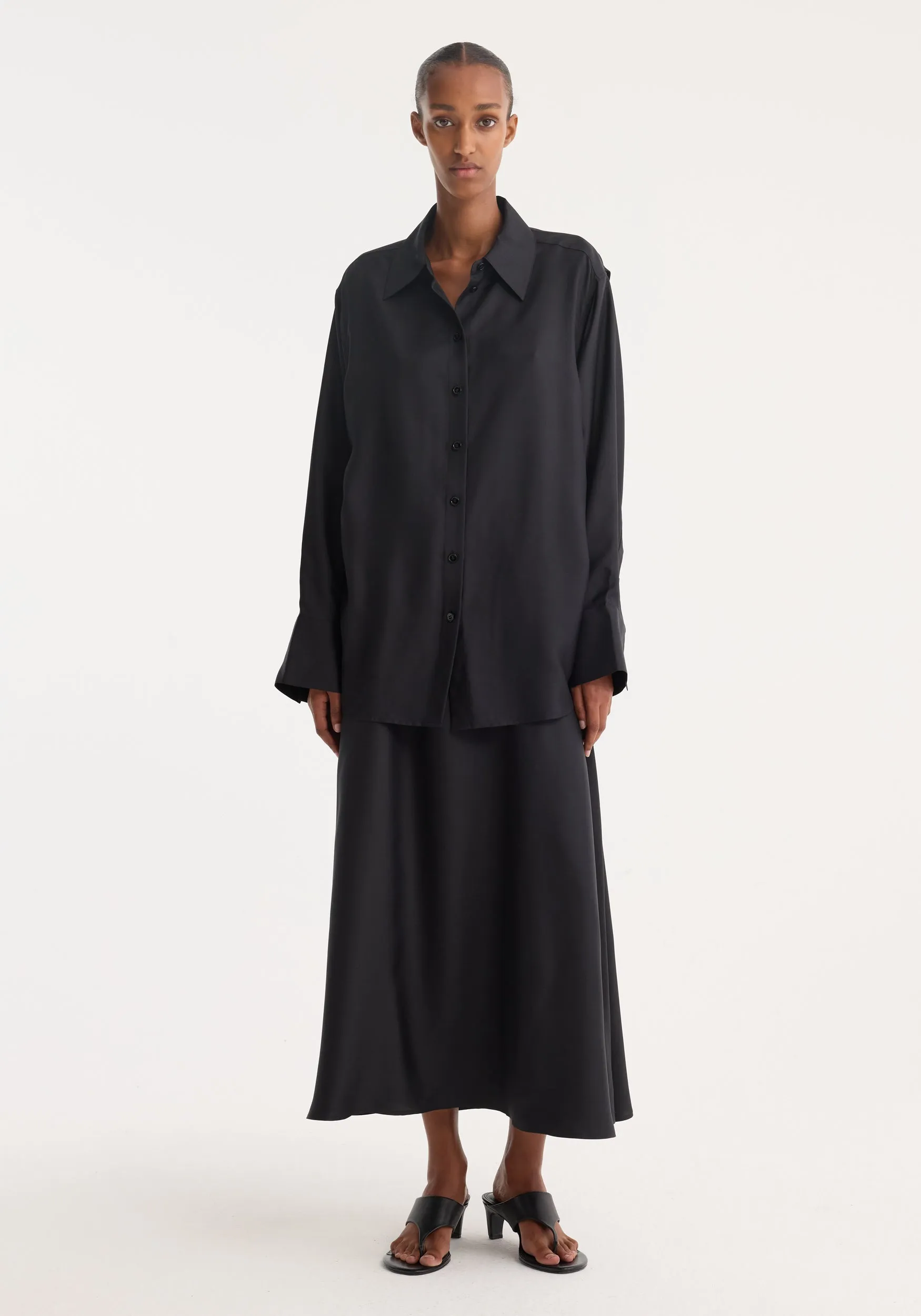 Silk gilet-dress | black sold by Rohe