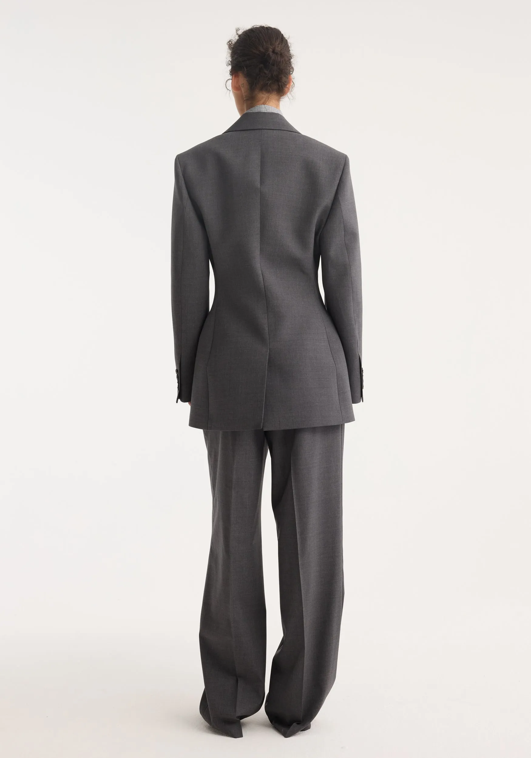 Hourglass blazer | dark grey melange sold by Rohe product image thumbnail 4