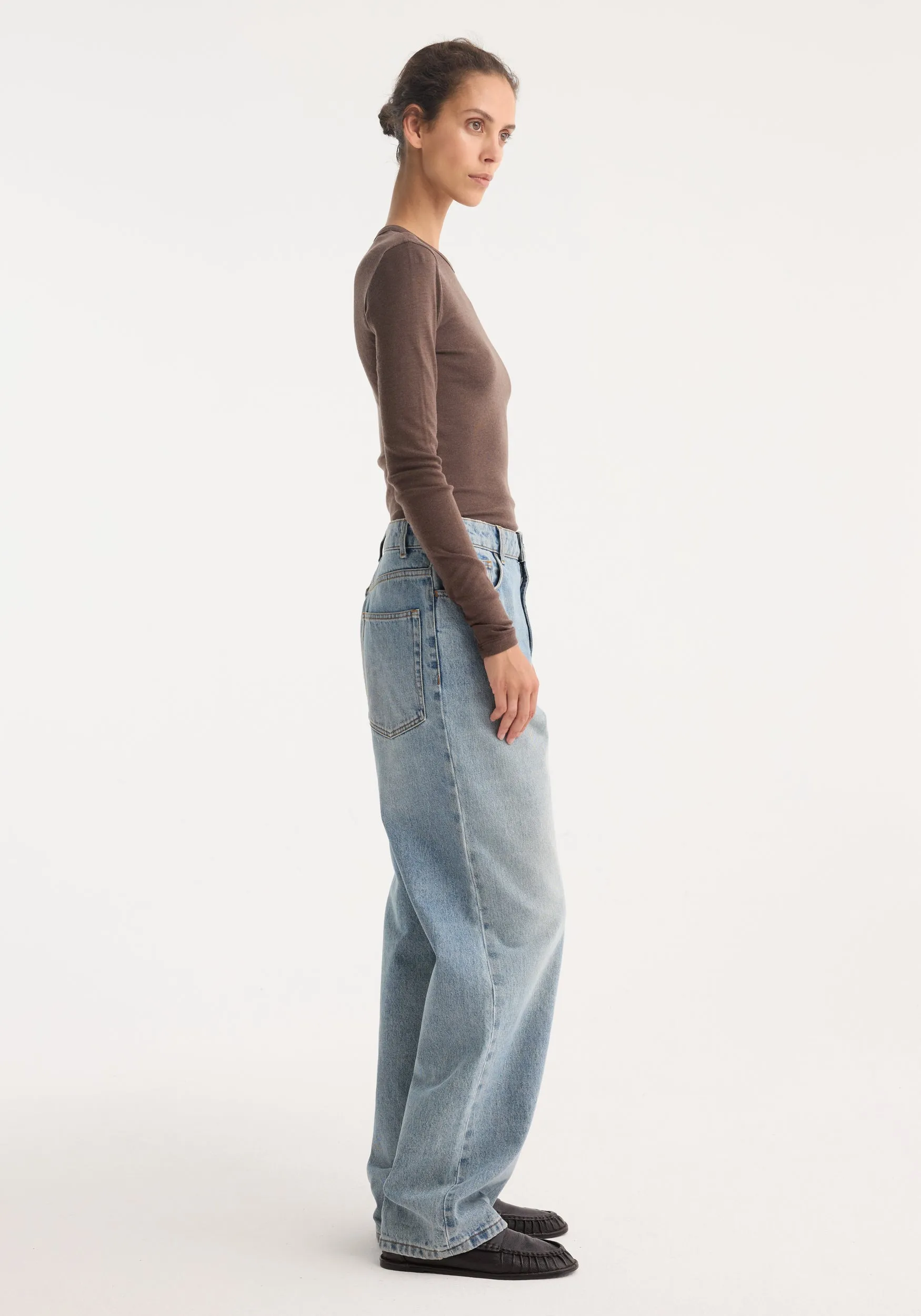 Fine merino long sleeve | brown melange sold by Rohe product image thumbnail 3