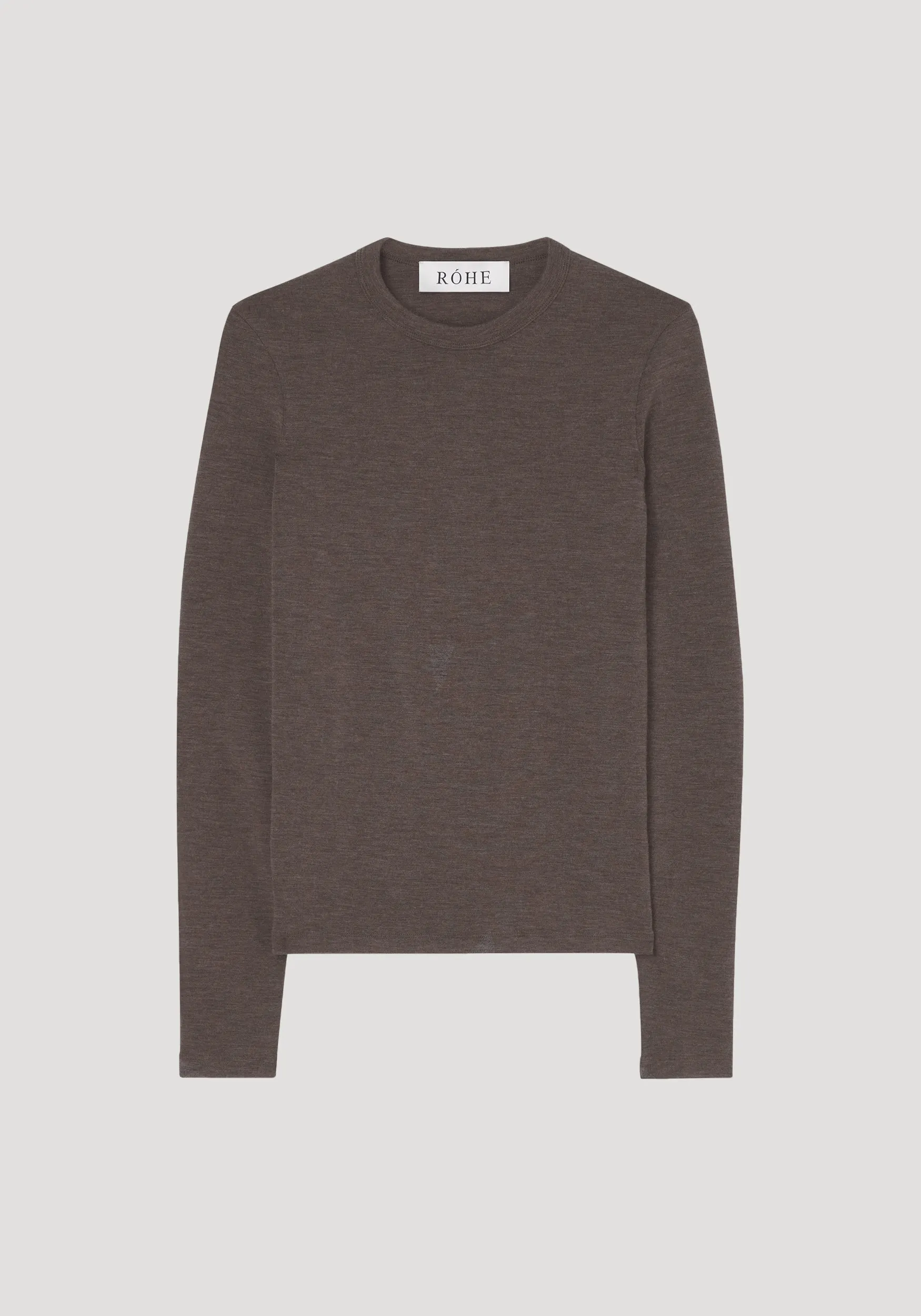 Fine merino long sleeve | brown melange sold by Rohe product image thumbnail 5
