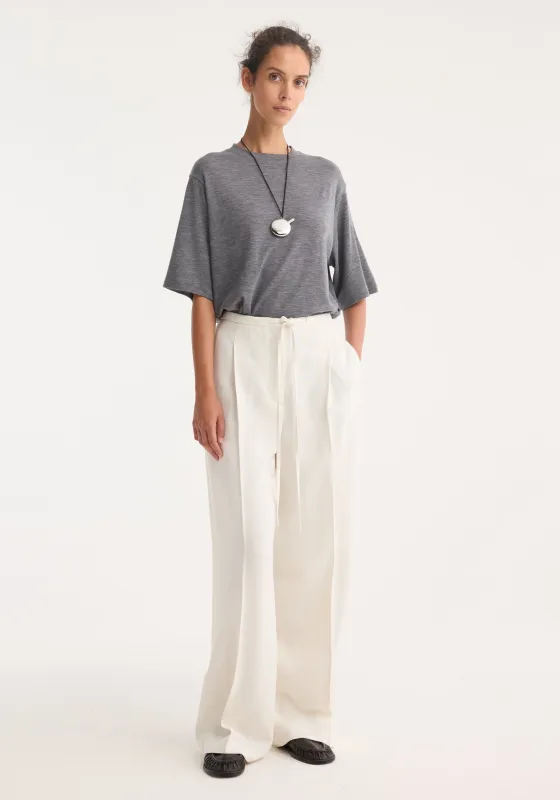 Oversized soft merino t-shirt | mid grey melange sold by Rohe