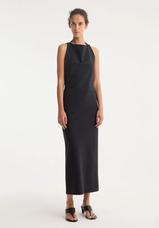 Open back dress | black made by Rohe