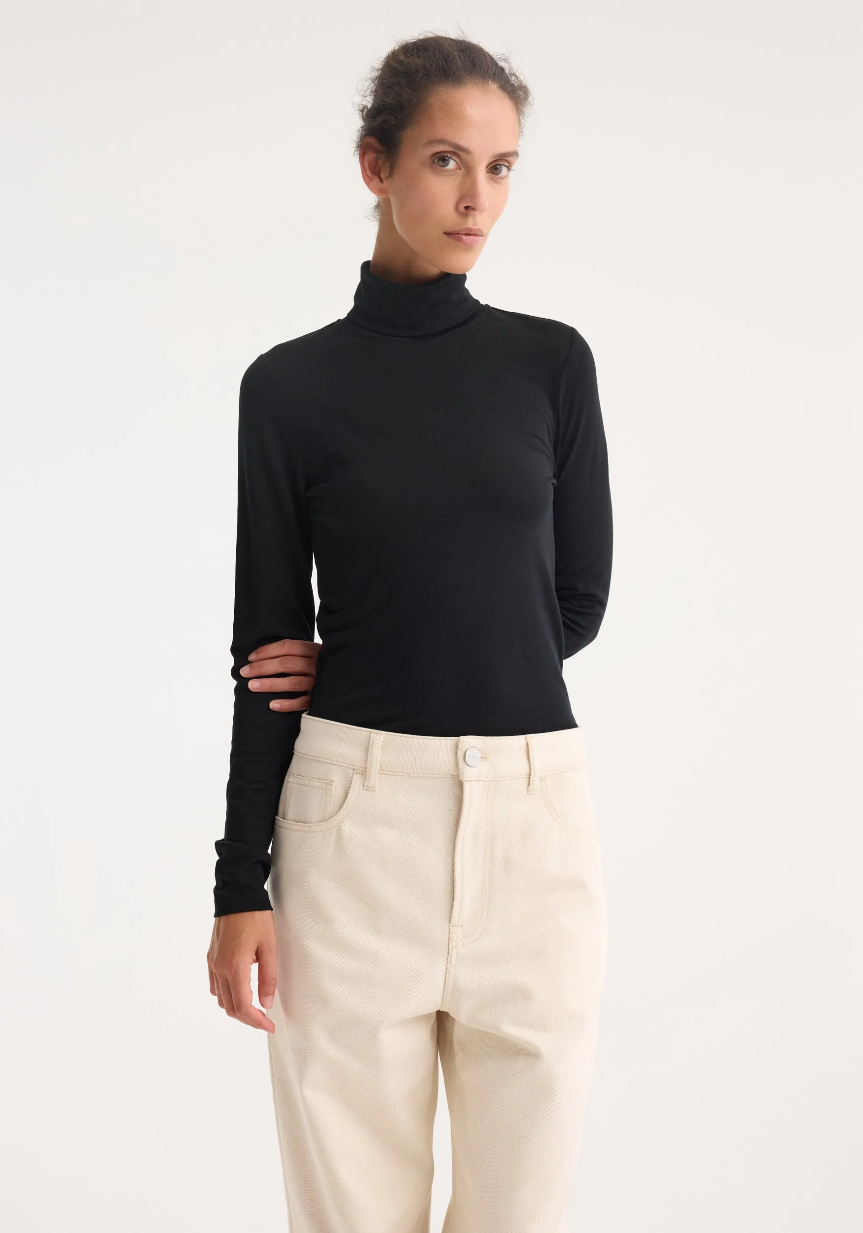 Fine merino turtleneck | black sold by Rohe product image thumbnail 3
