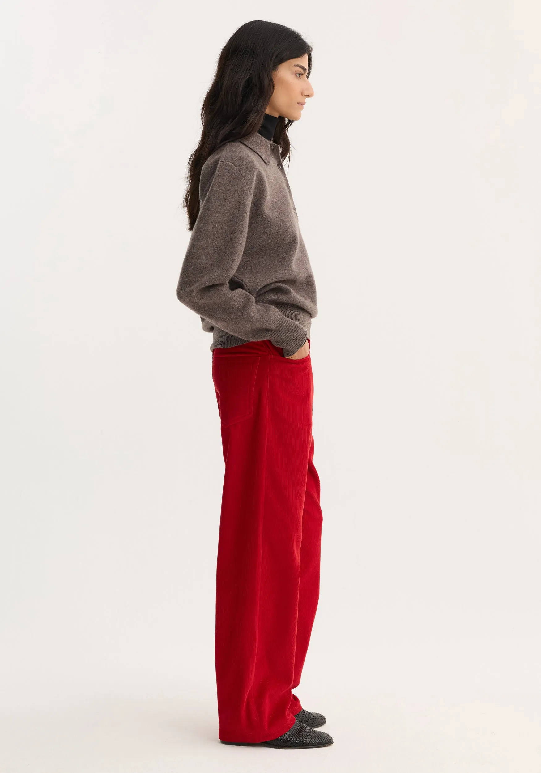 Relaxed corduroy trousers | rosso sold by Rohe product image thumbnail 2