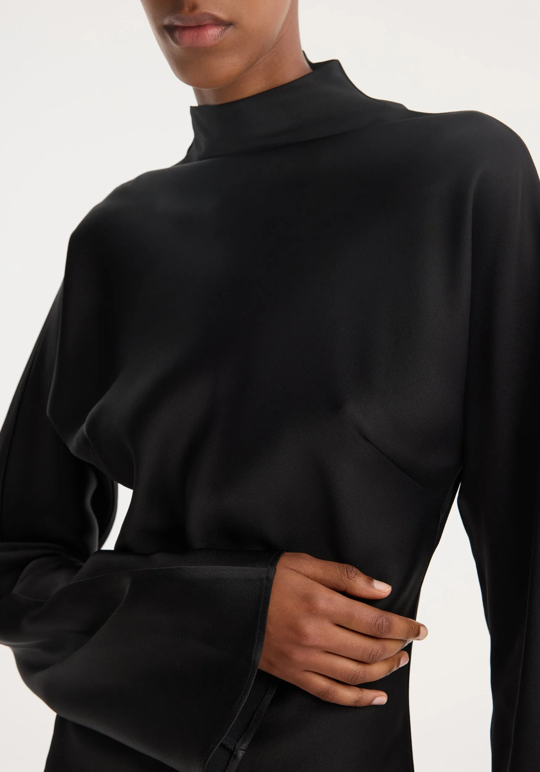 Satin waisted top | black sold by Rohe product image thumbnail 3