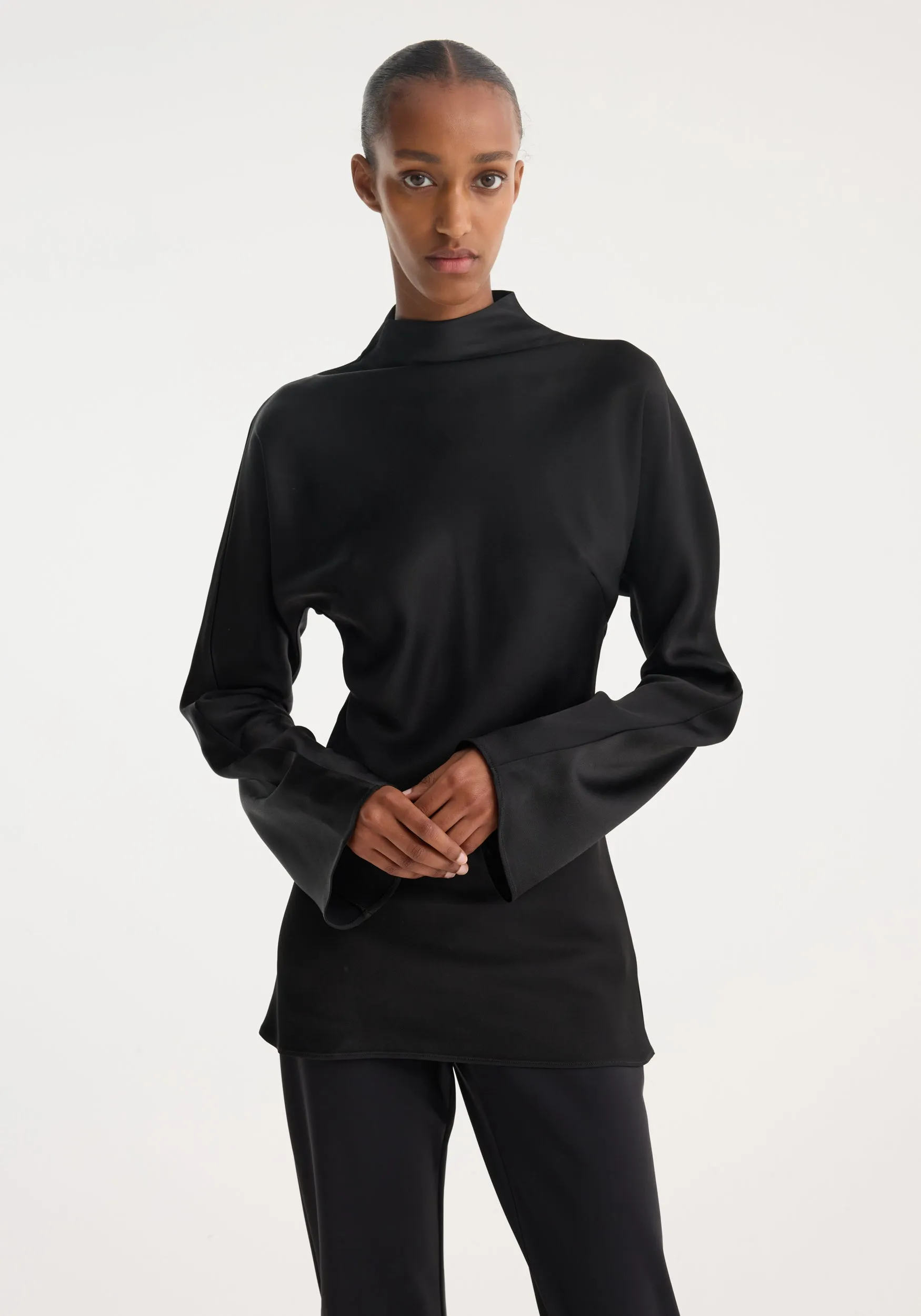 Satin waisted top | black sold by Rohe product image thumbnail 2
