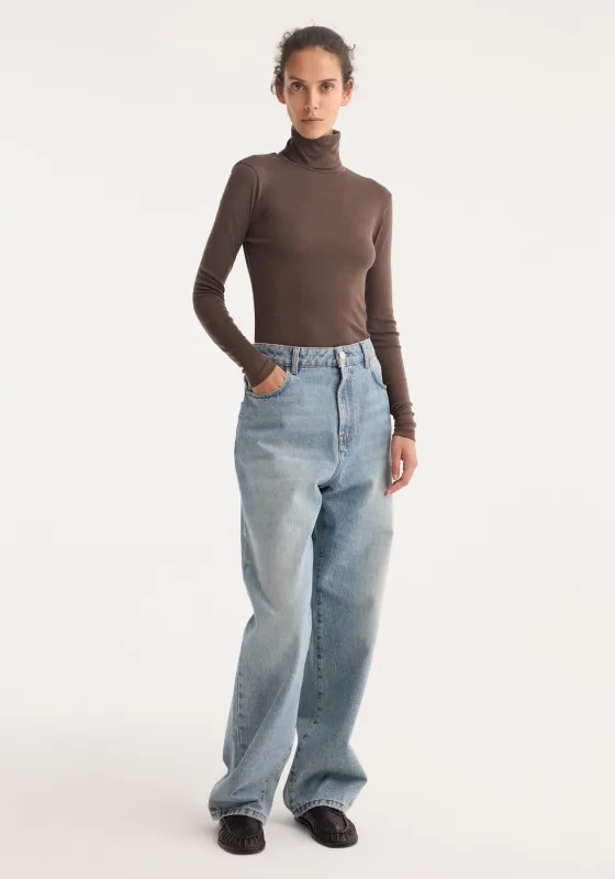 Fine merino turtleneck | brown melange made by Rohe
