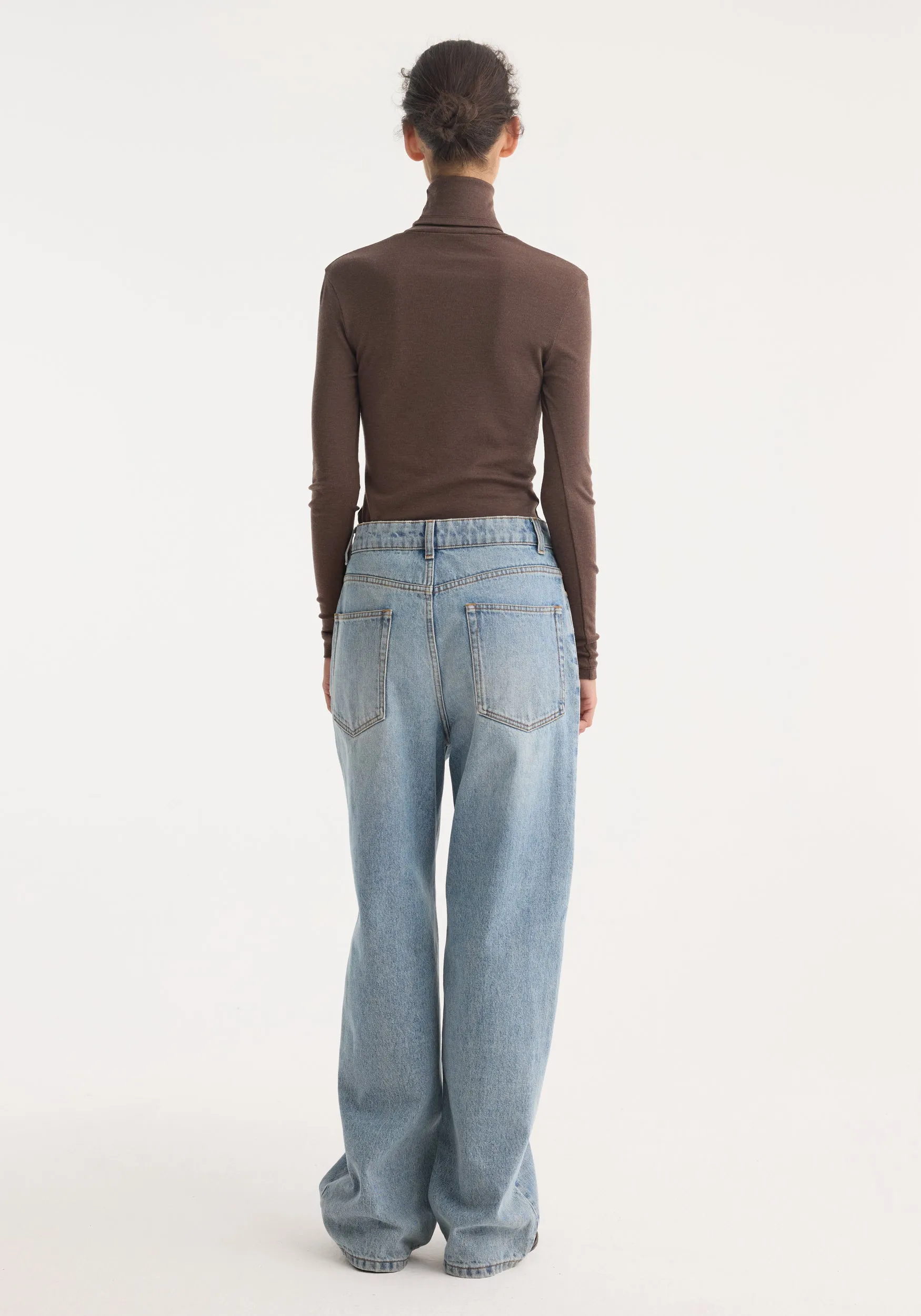Fine merino turtleneck | brown melange sold by Rohe product image thumbnail 4