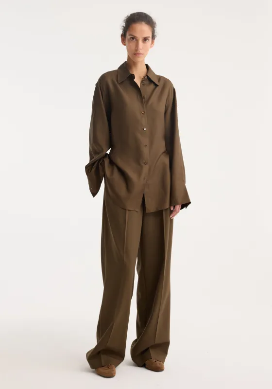 Silk gilet-shirt | forest made by Rohe