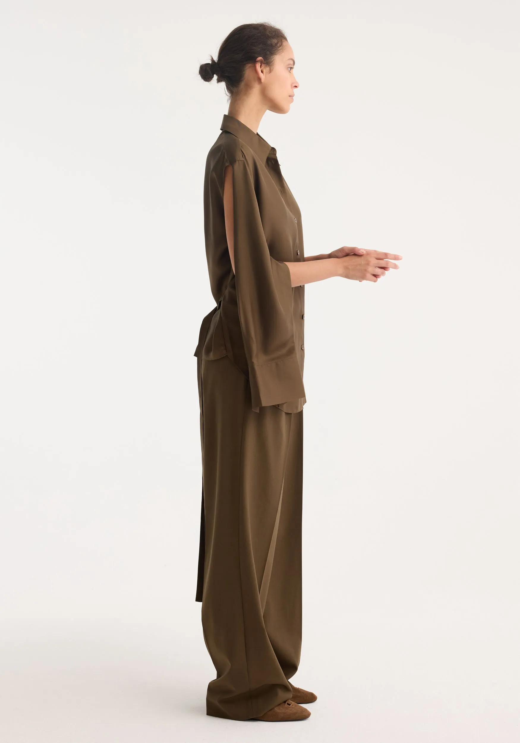 Silk gilet-shirt | forest sold by Rohe product image thumbnail 3